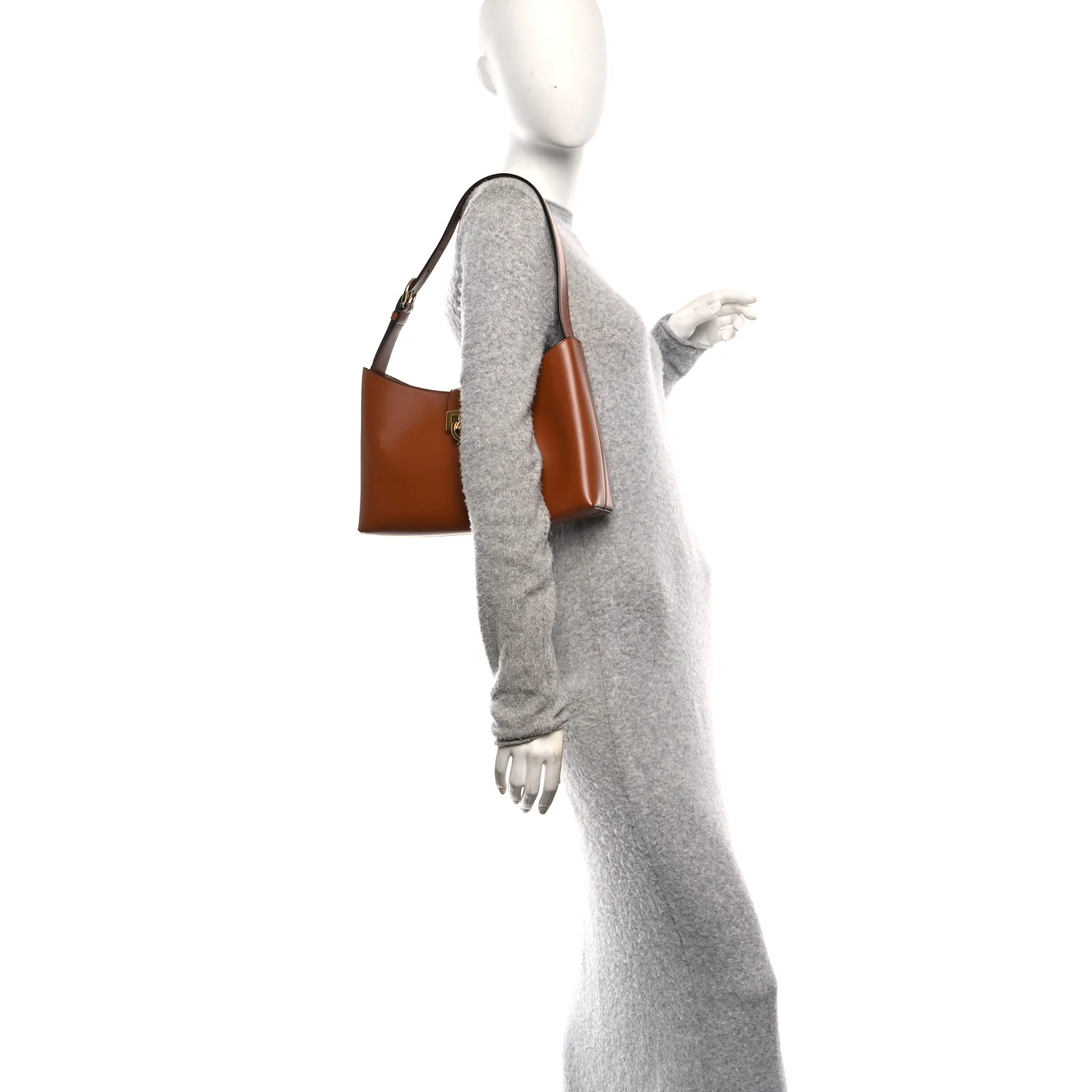 Calfskin Trifolio Shoulder Bag Siena Tan - Image 2