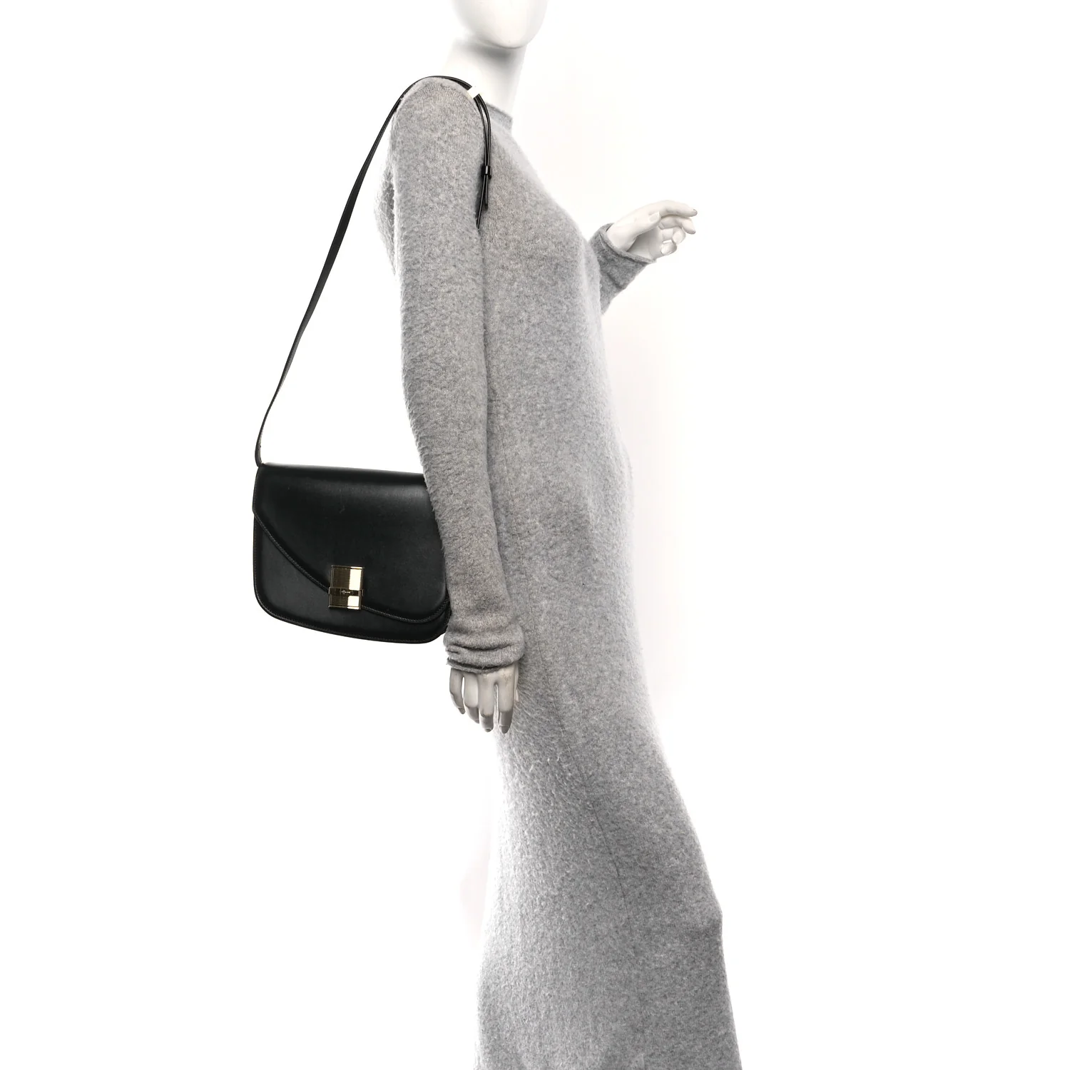Dappled Calfskin Small Fiamma Crossbody Bag Black - Image 2