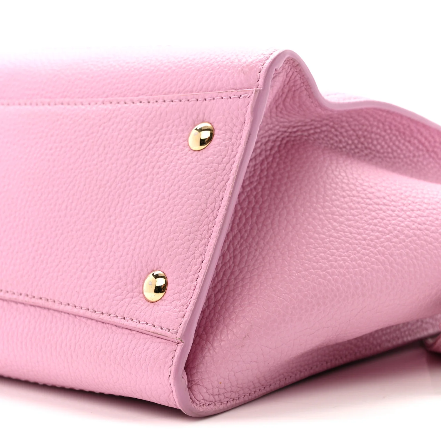 Grained Calfskin Double Handle Small Amy Tote Pink - Image 10