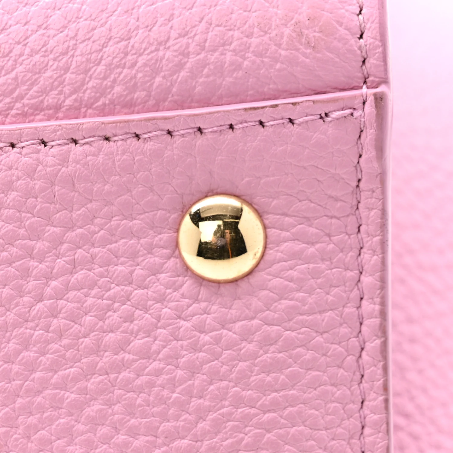 Grained Calfskin Double Handle Small Amy Tote Pink - Image 11