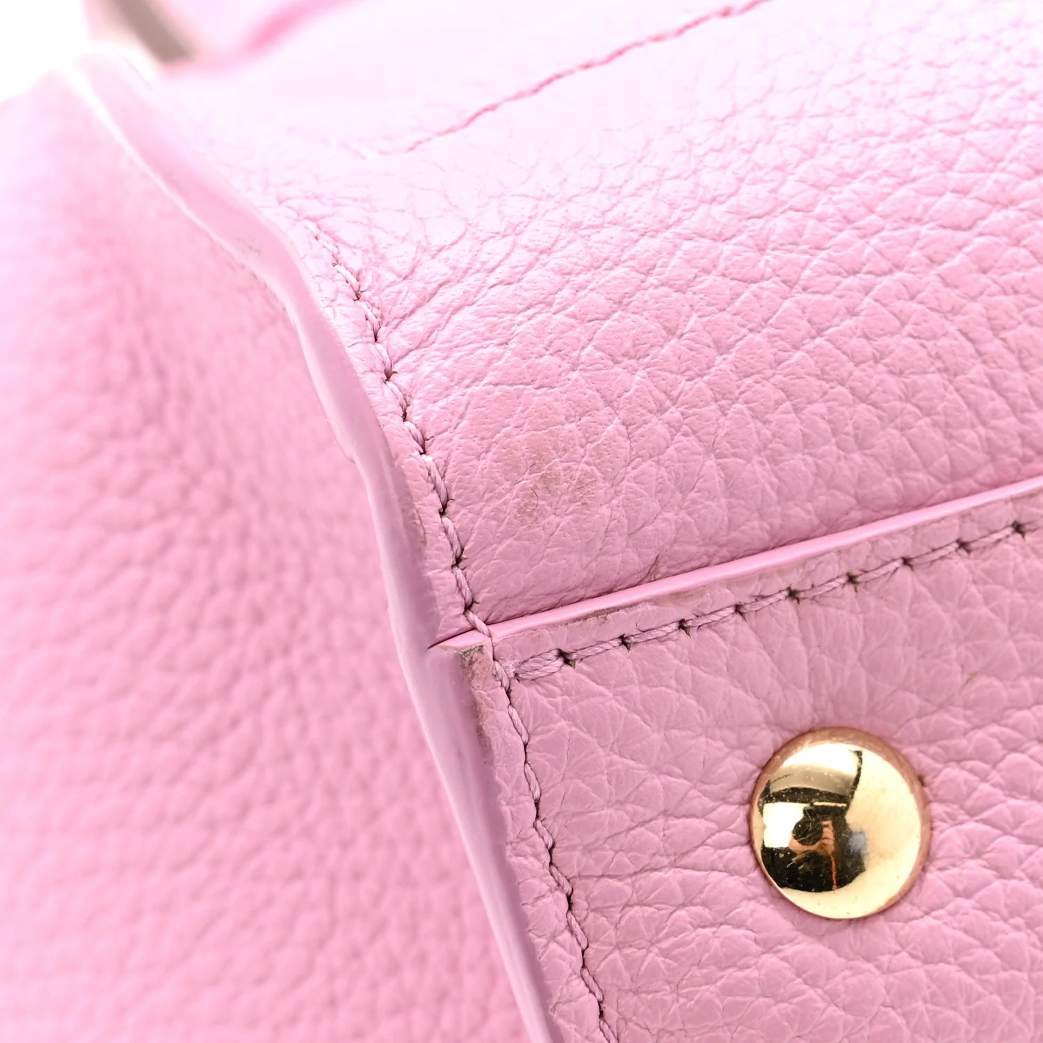 Grained Calfskin Double Handle Small Amy Tote Pink - Image 12