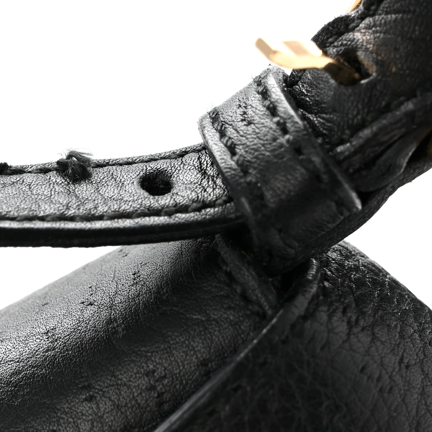 Grained Calfskin Gancini Shoulder Bag Black - Image 10