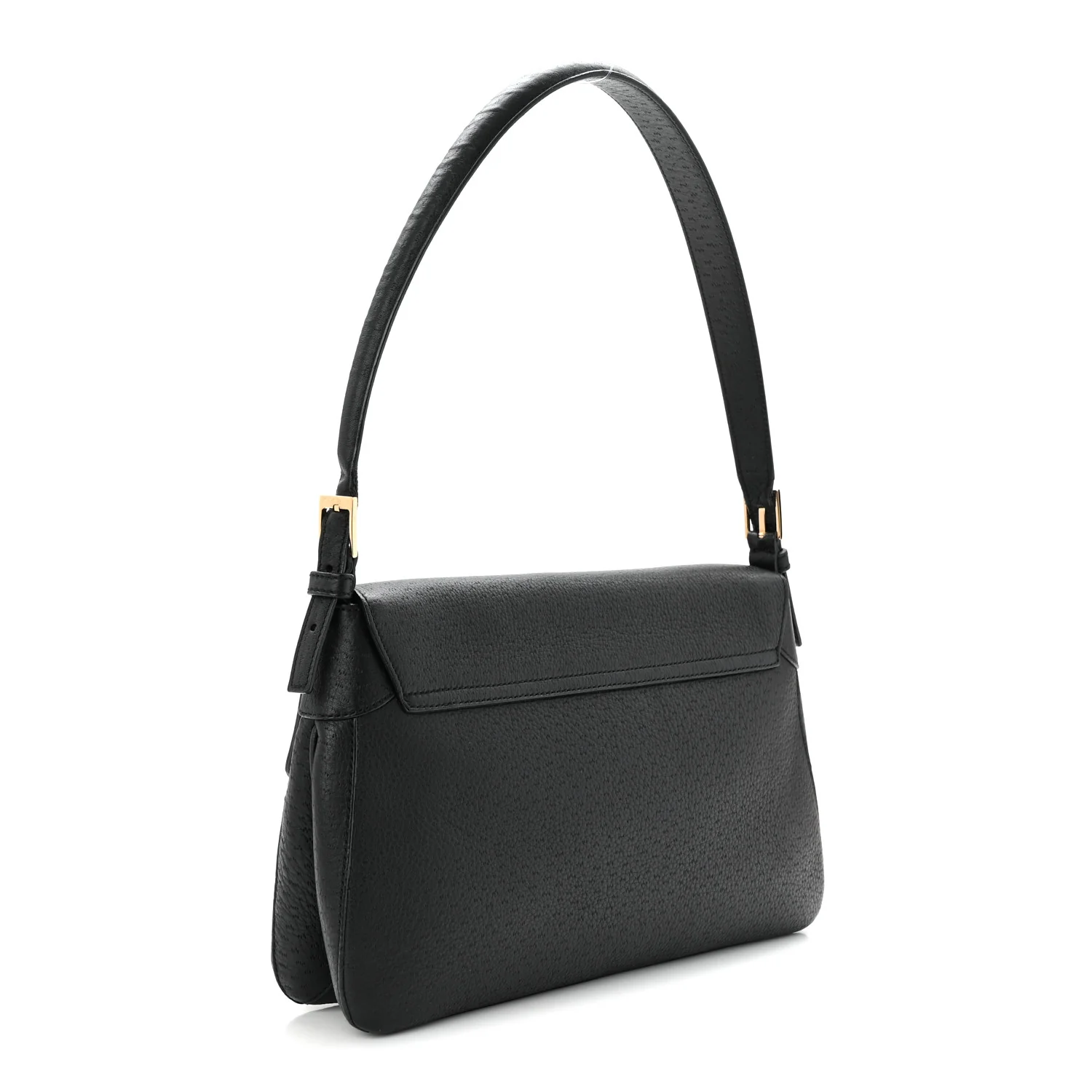 Grained Calfskin Gancini Shoulder Bag Black - Image 3