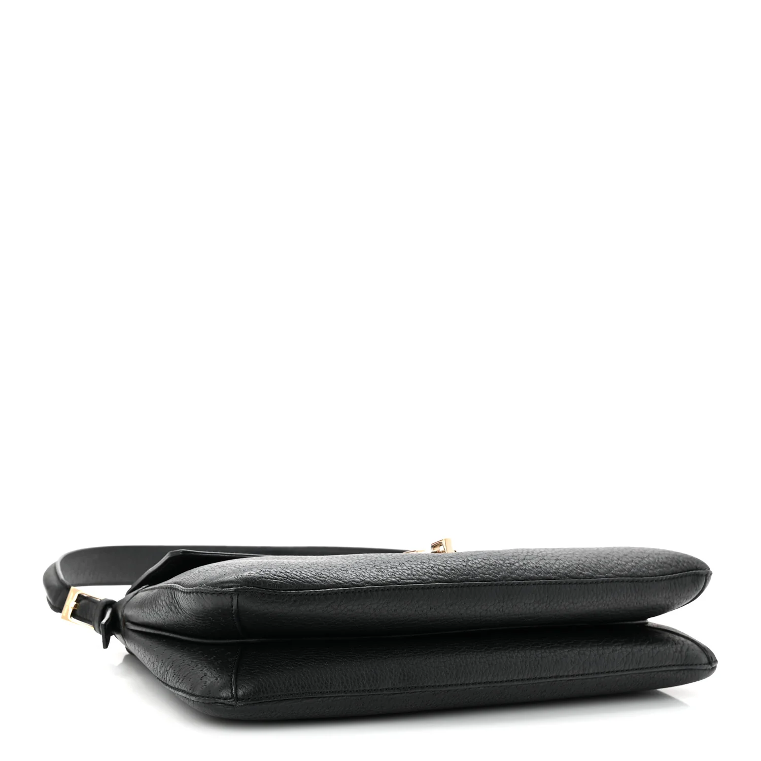 Grained Calfskin Gancini Shoulder Bag Black - Image 4