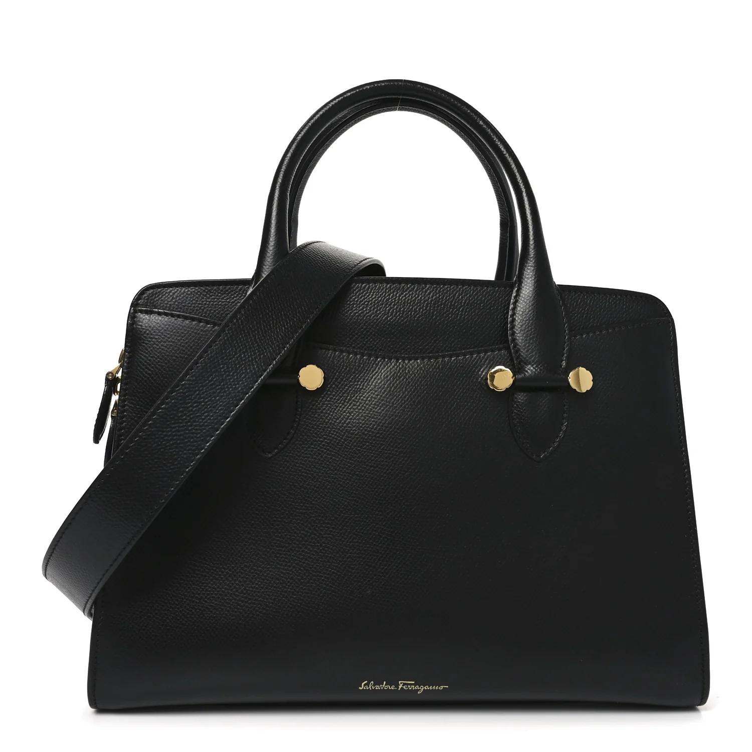 Hammered Calfskin Today Satchel Black