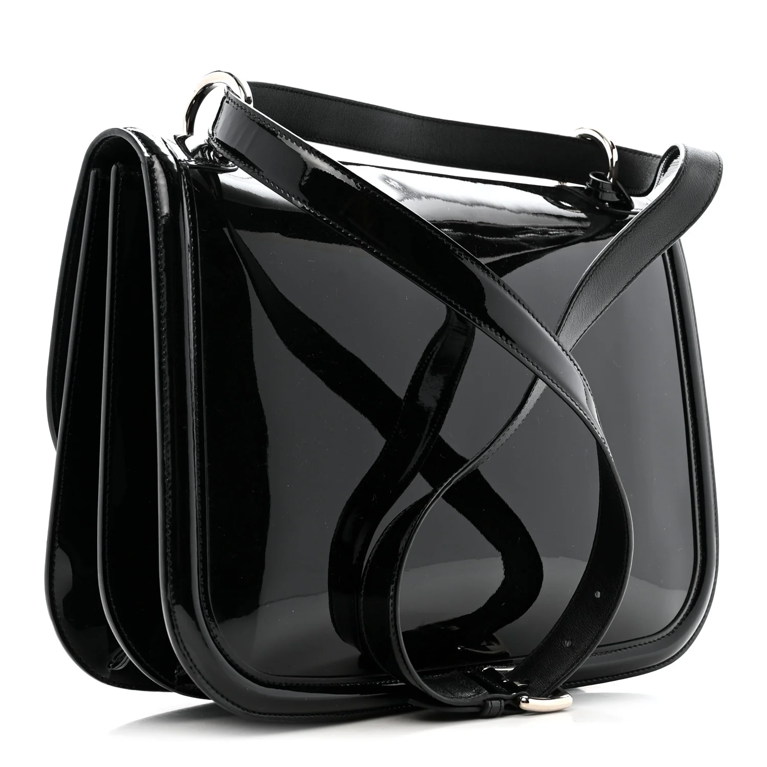 Patent Jody Shoulder Bag Black - Image 3