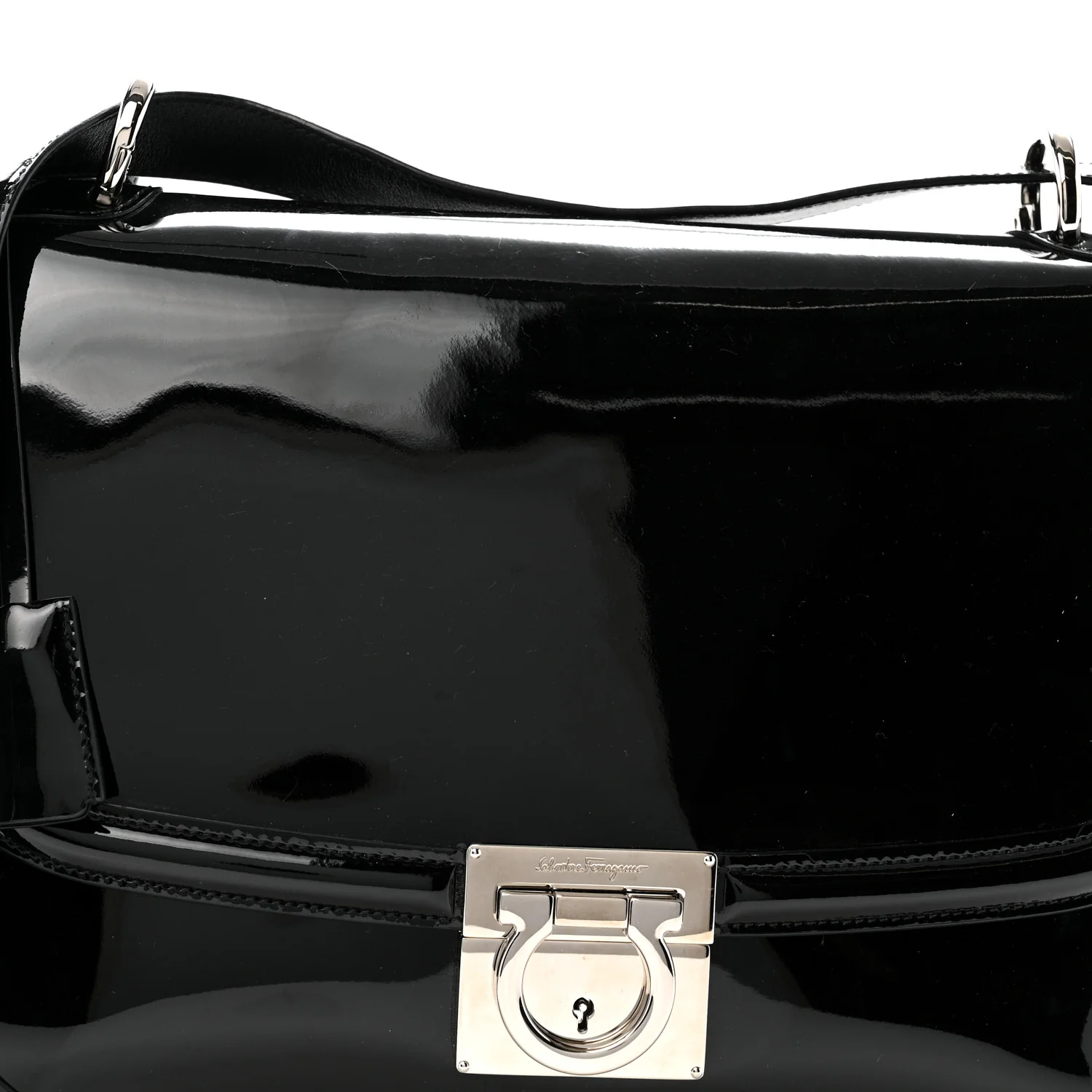 Patent Jody Shoulder Bag Black - Image 8