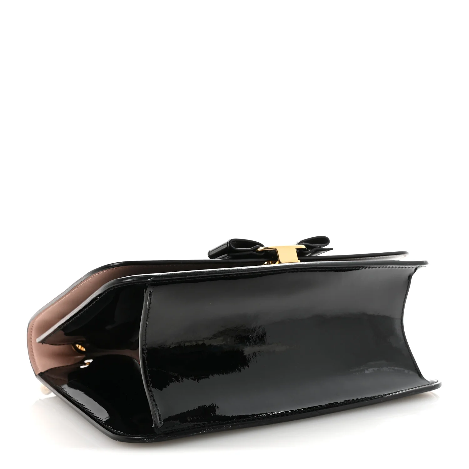 Patent Vara Bow Shoulder Bag Black - Image 4