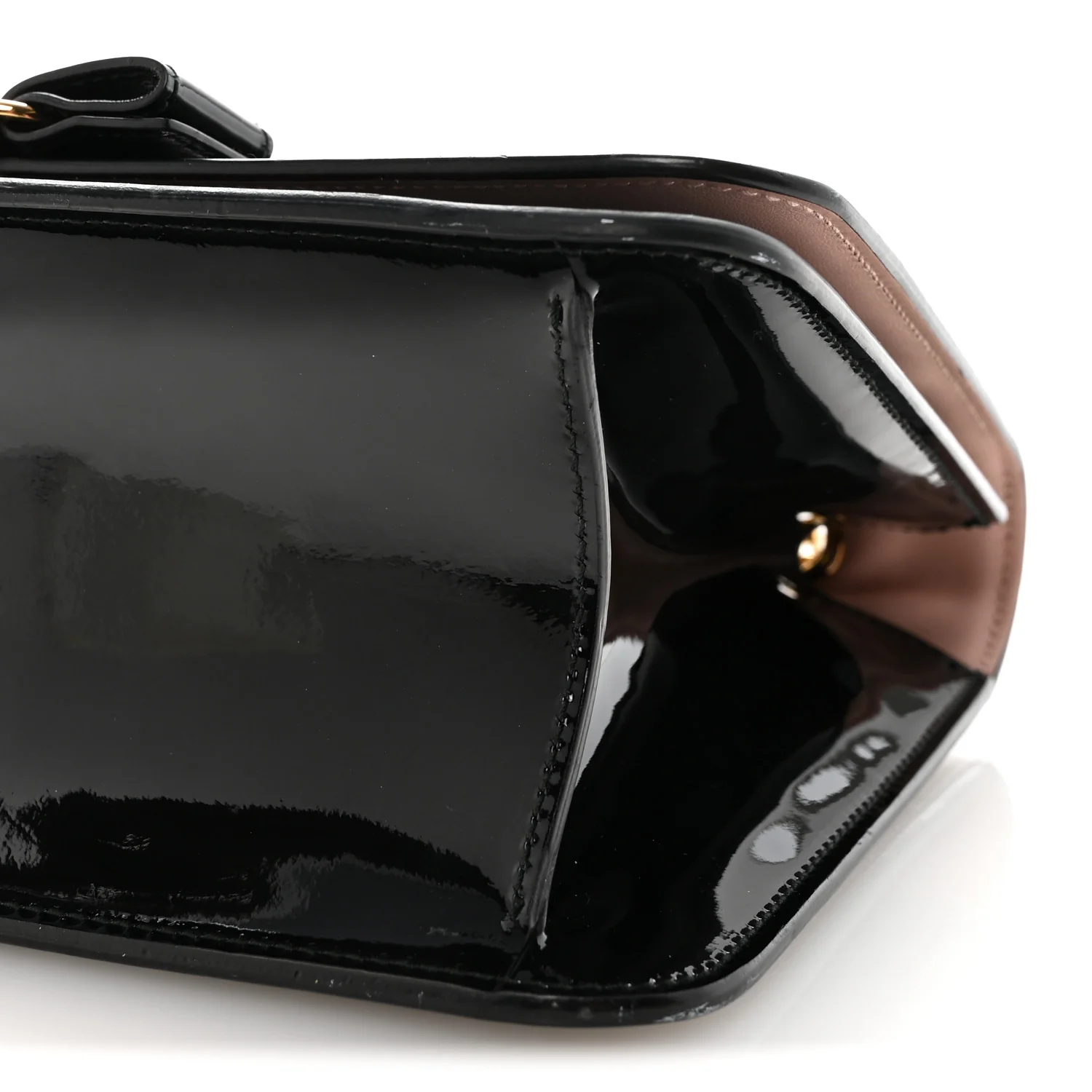 Patent Vara Bow Shoulder Bag Black - Image 9