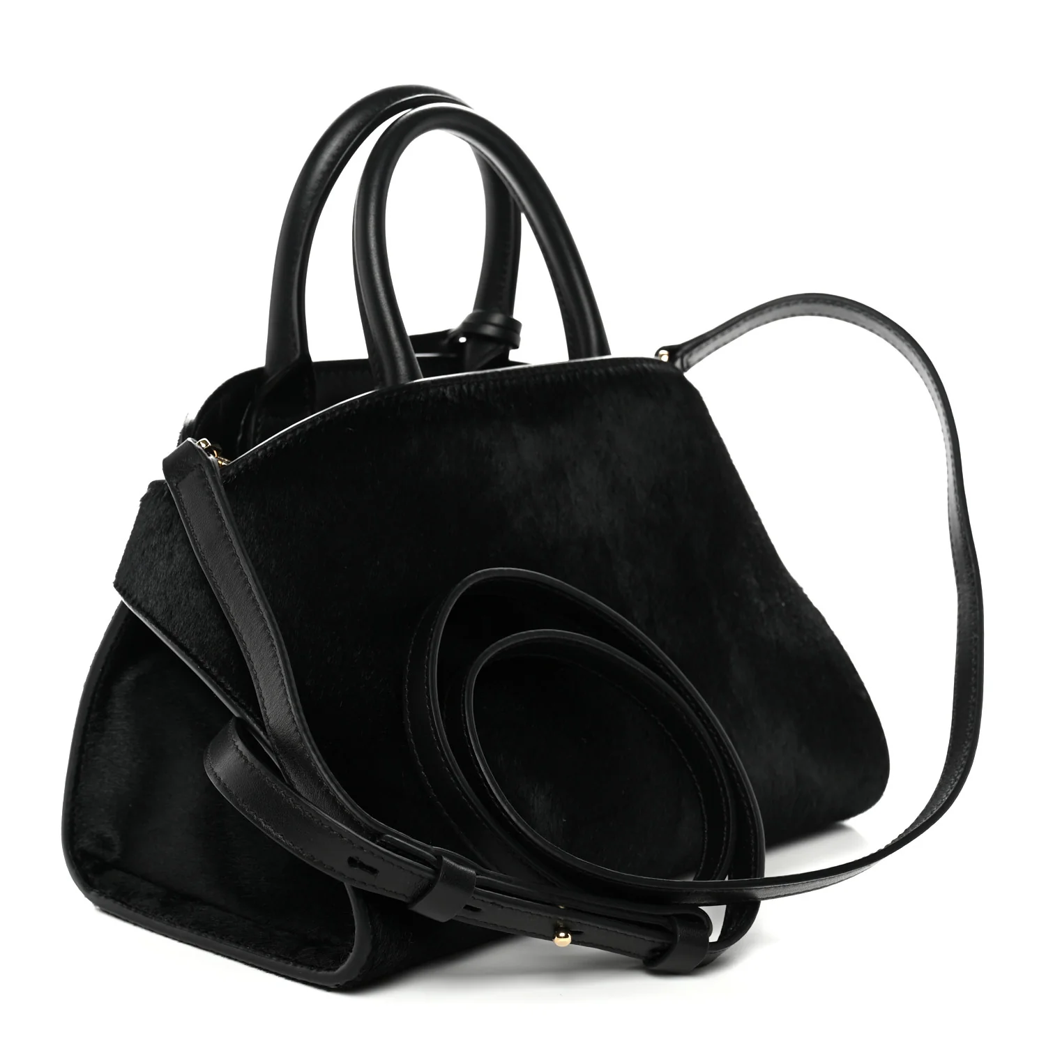 Pony Hair Mini Hug Bag Black - Image 3