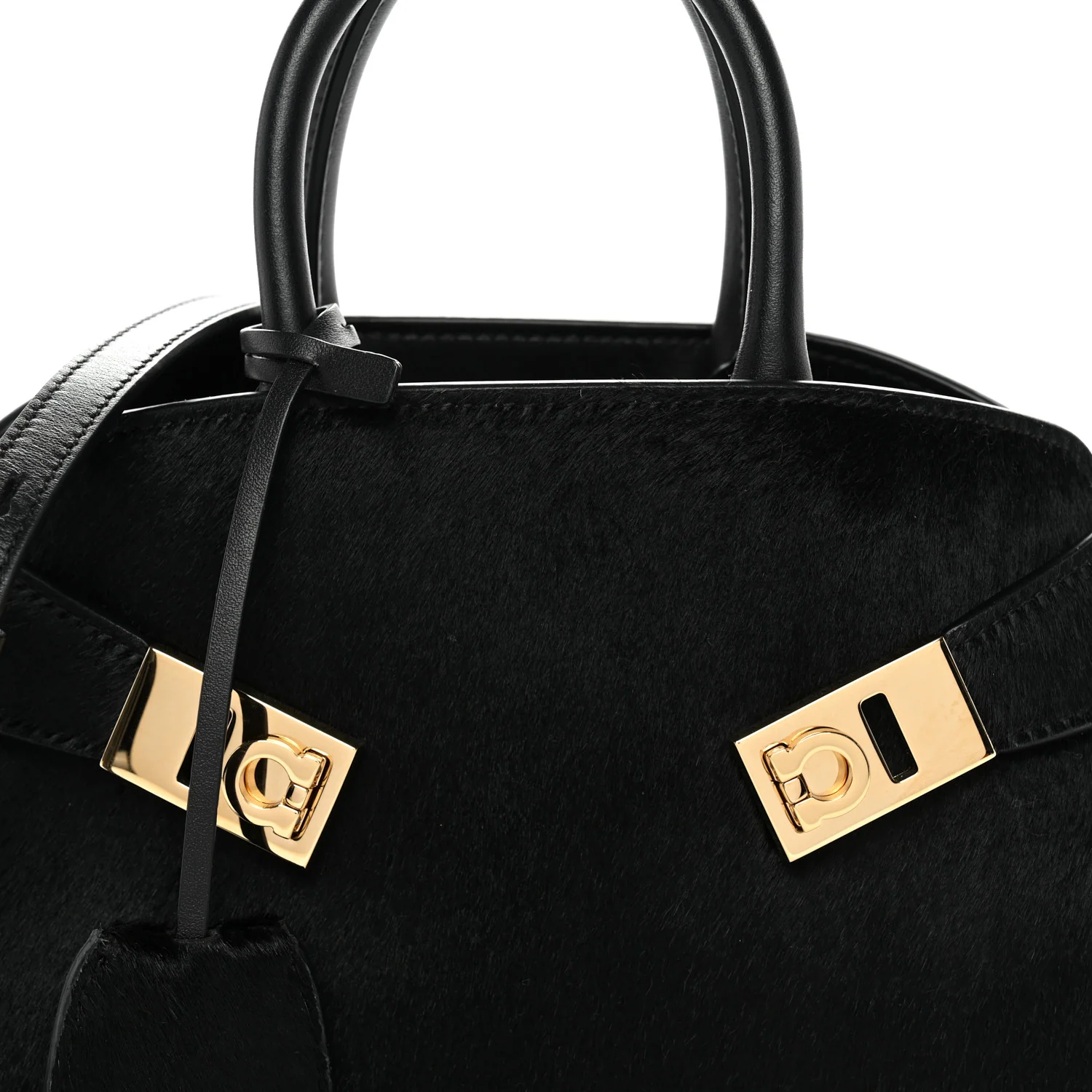 Pony Hair Mini Hug Bag Black - Image 7