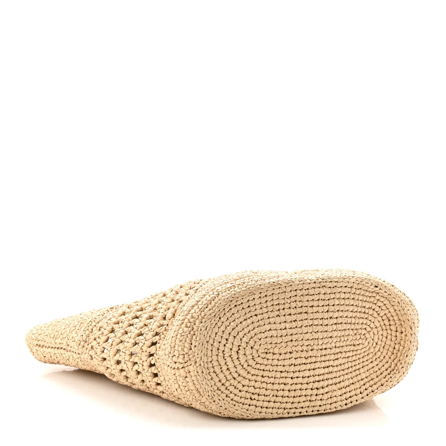 Raffia Calfskin Cut Out Large Tote Natural - Image 4