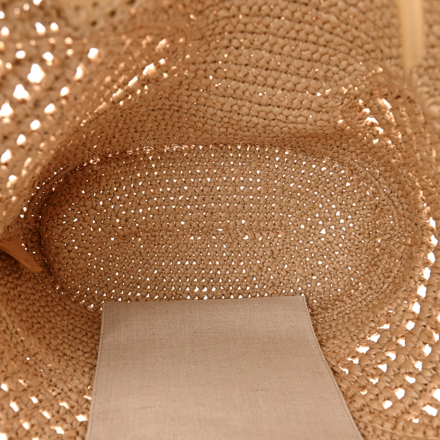 Raffia Calfskin Cut Out Large Tote Natural - Image 5