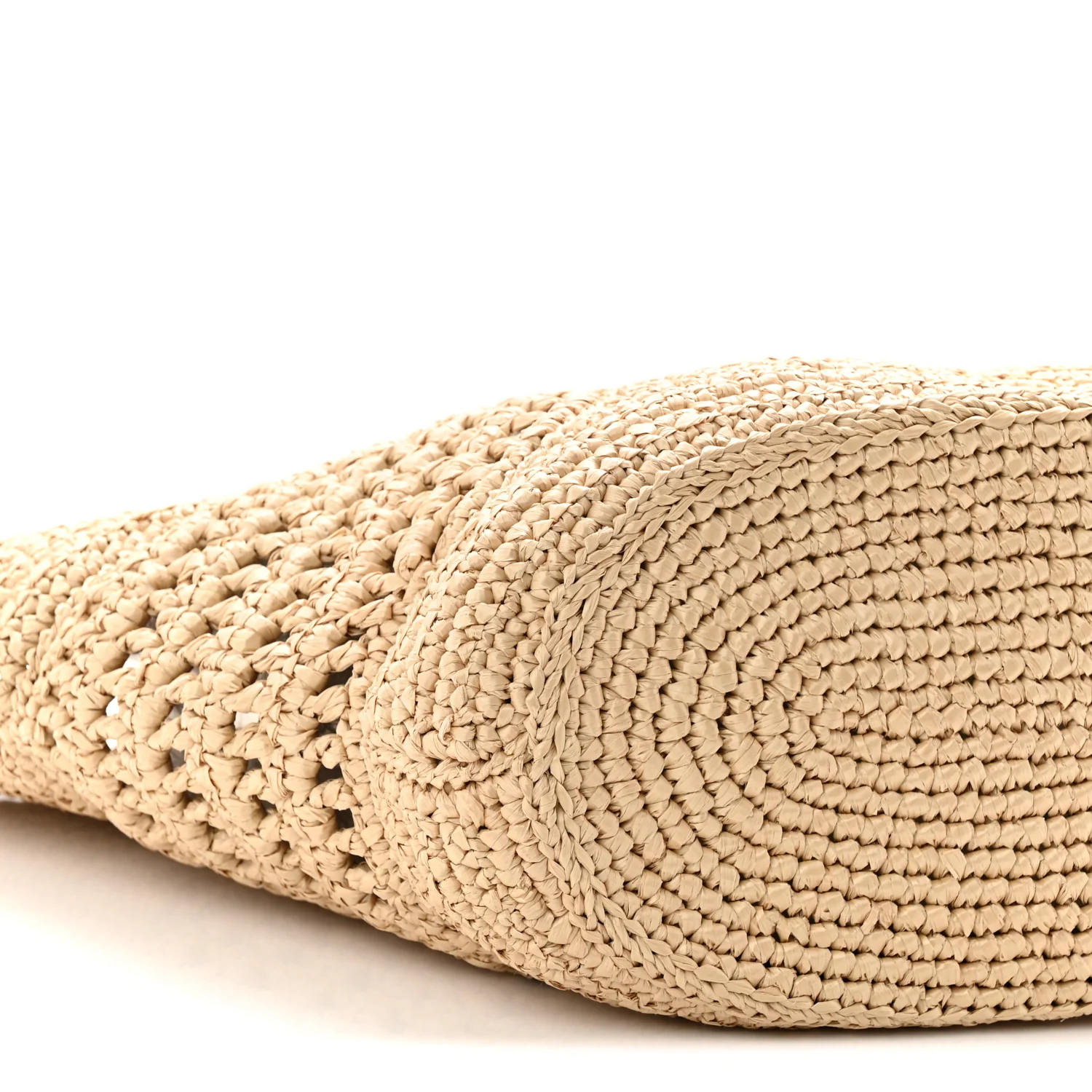 Raffia Calfskin Cut Out Large Tote Natural - Image 9