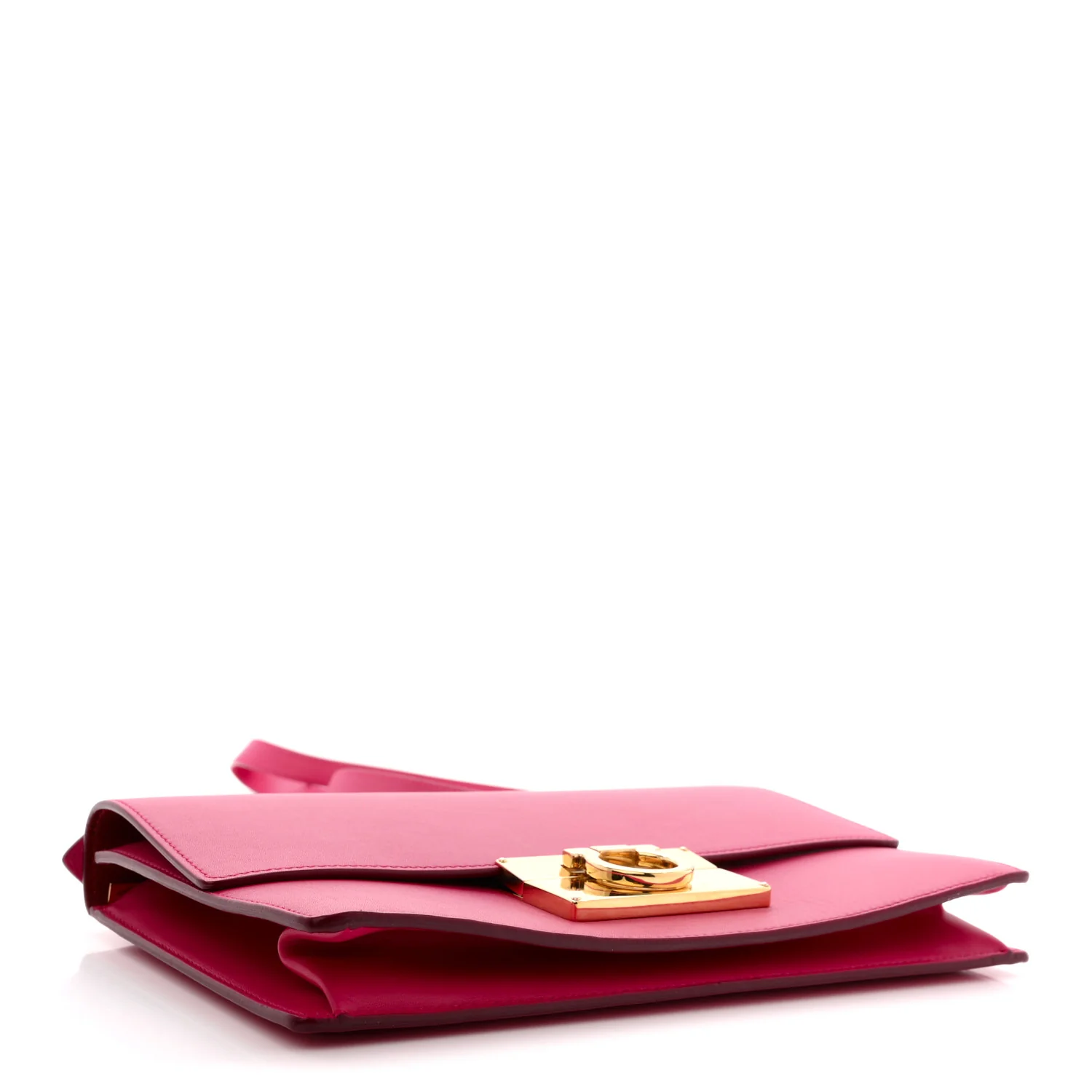 Smooth Calfskin Aileen Gancio Lock Shoulder Bag Pink - Image 4
