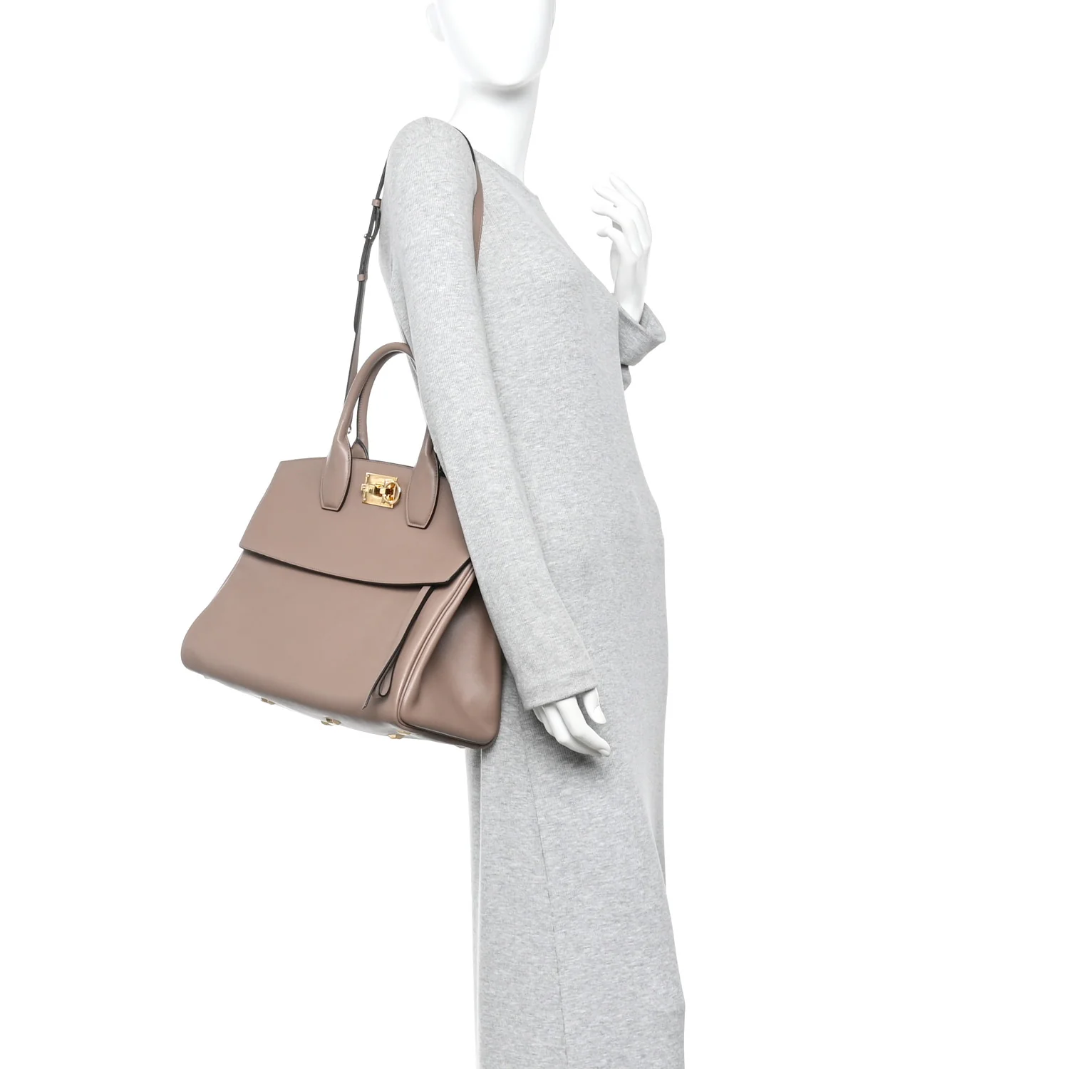 Smooth Calfskin Large The Studio Bag Caraway Seed - Image 2
