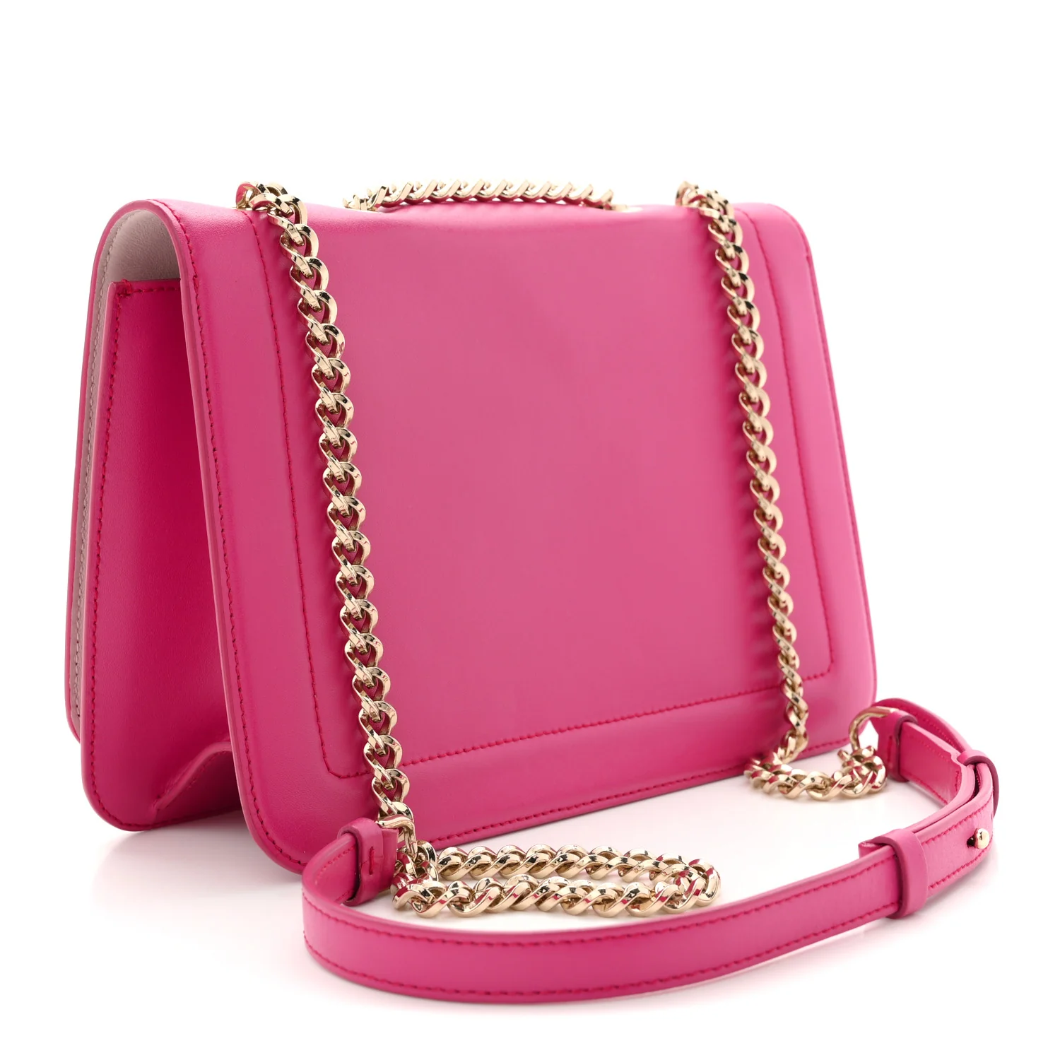 Smooth Calfskin Vara Bow Chain Flap Crossbody Begonia - Image 3