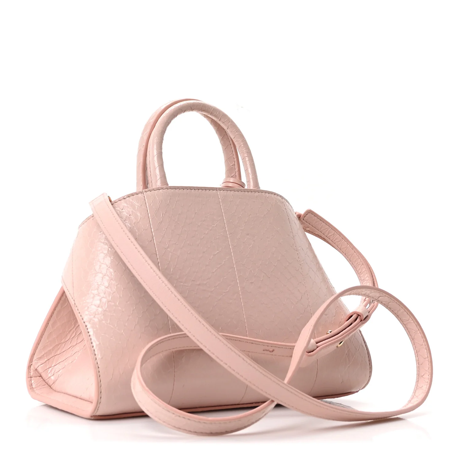 Snakeskin XS Hug Bag Rose Bon Bon - Image 4