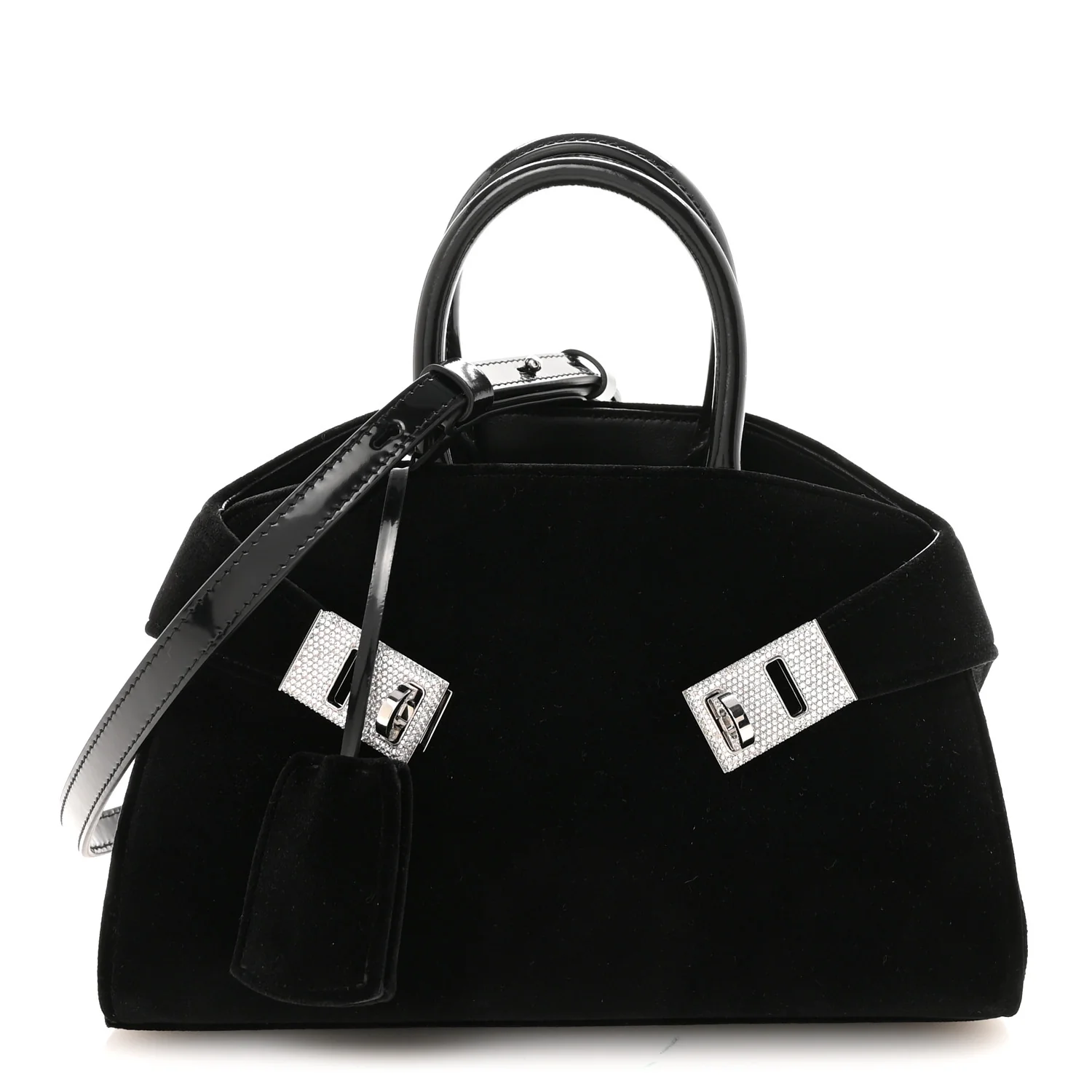 Velvet Strass XS Hug Bag Black