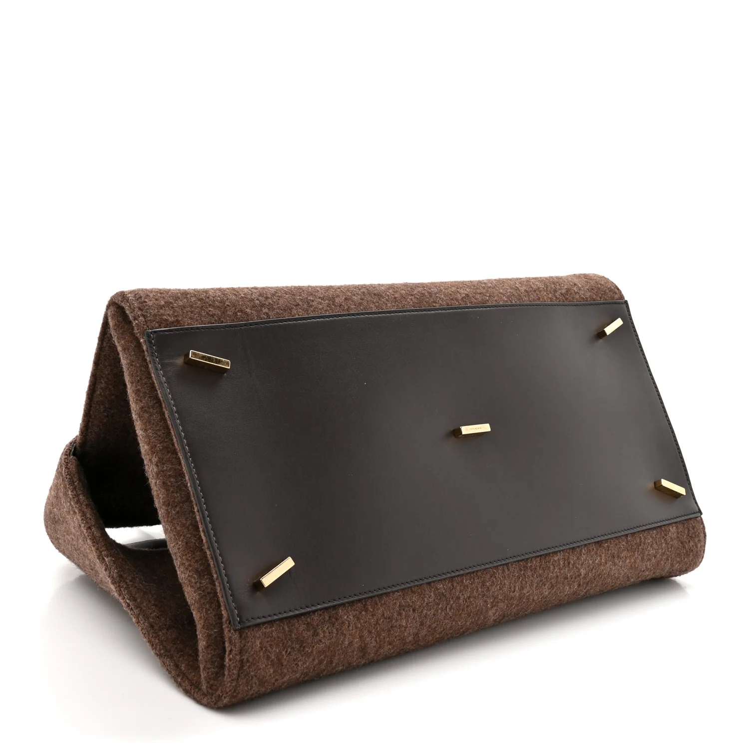 Wool Felt Medium Hug Bag Brown - Image 4