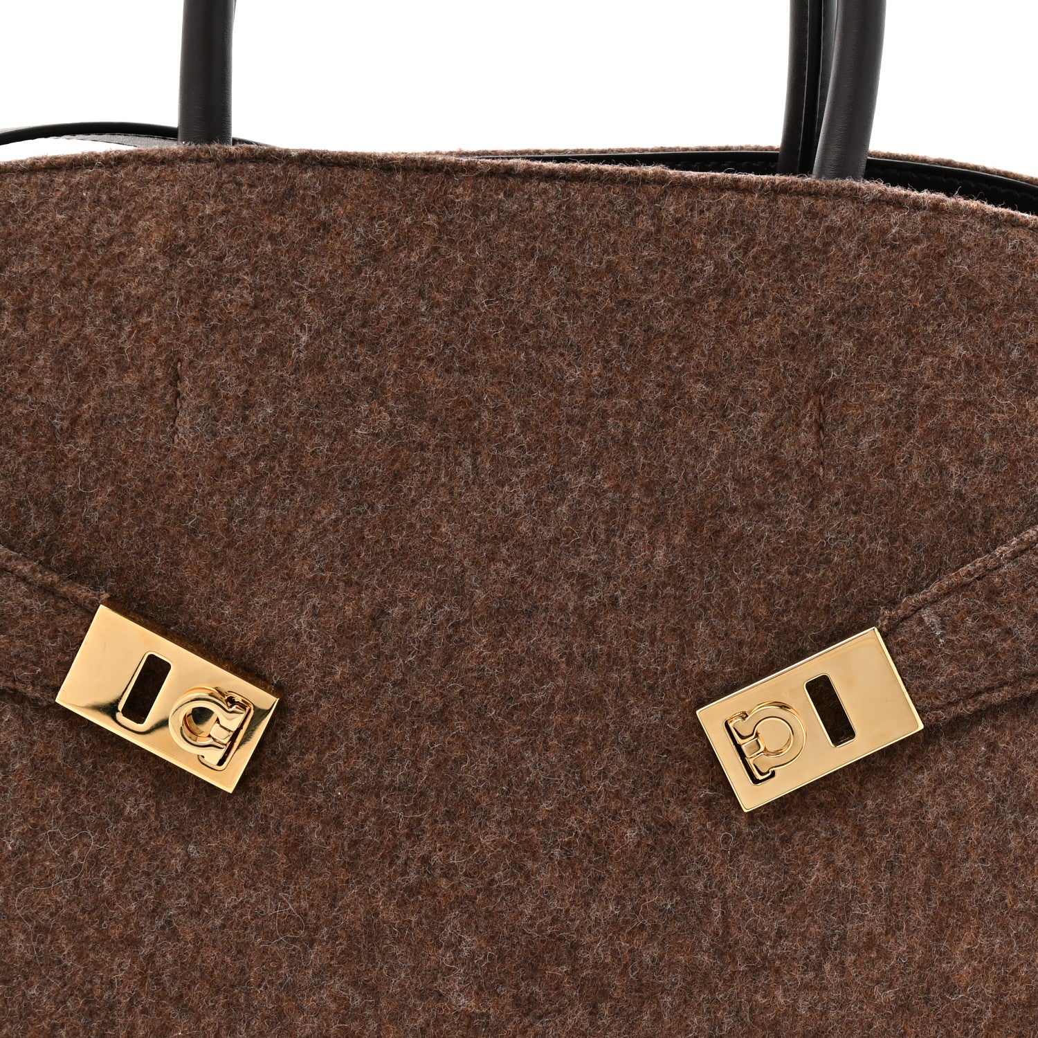 Wool Felt Medium Hug Bag Brown - Image 7