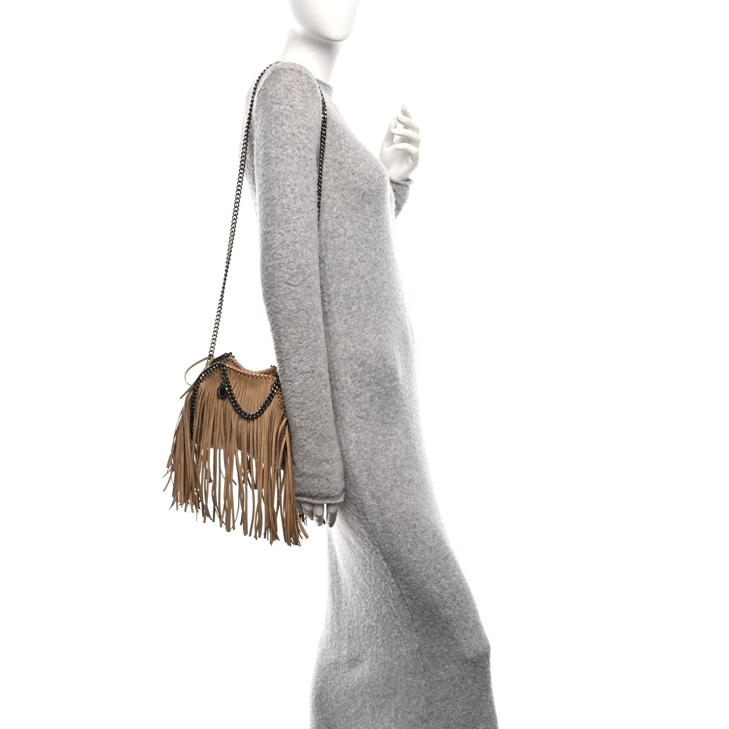 Shaggy Deer Fringe Tiny Falabella Tote Powder - Image 2