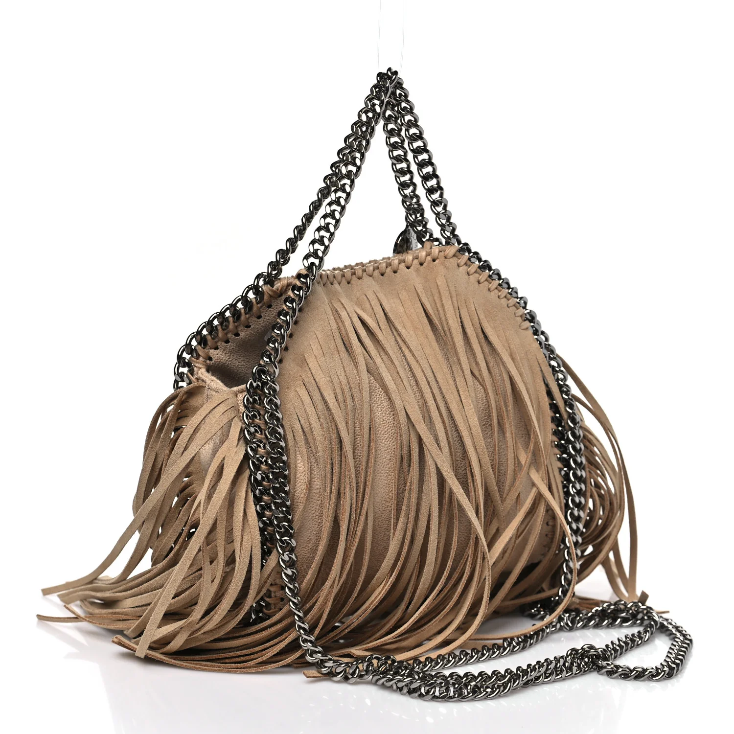Shaggy Deer Fringe Tiny Falabella Tote Powder - Image 3