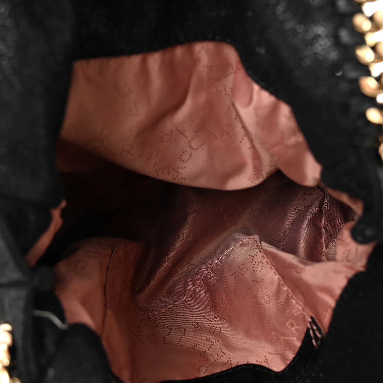 Shaggy Deer Mini Falabella Fold Over Tote Black - Image 5