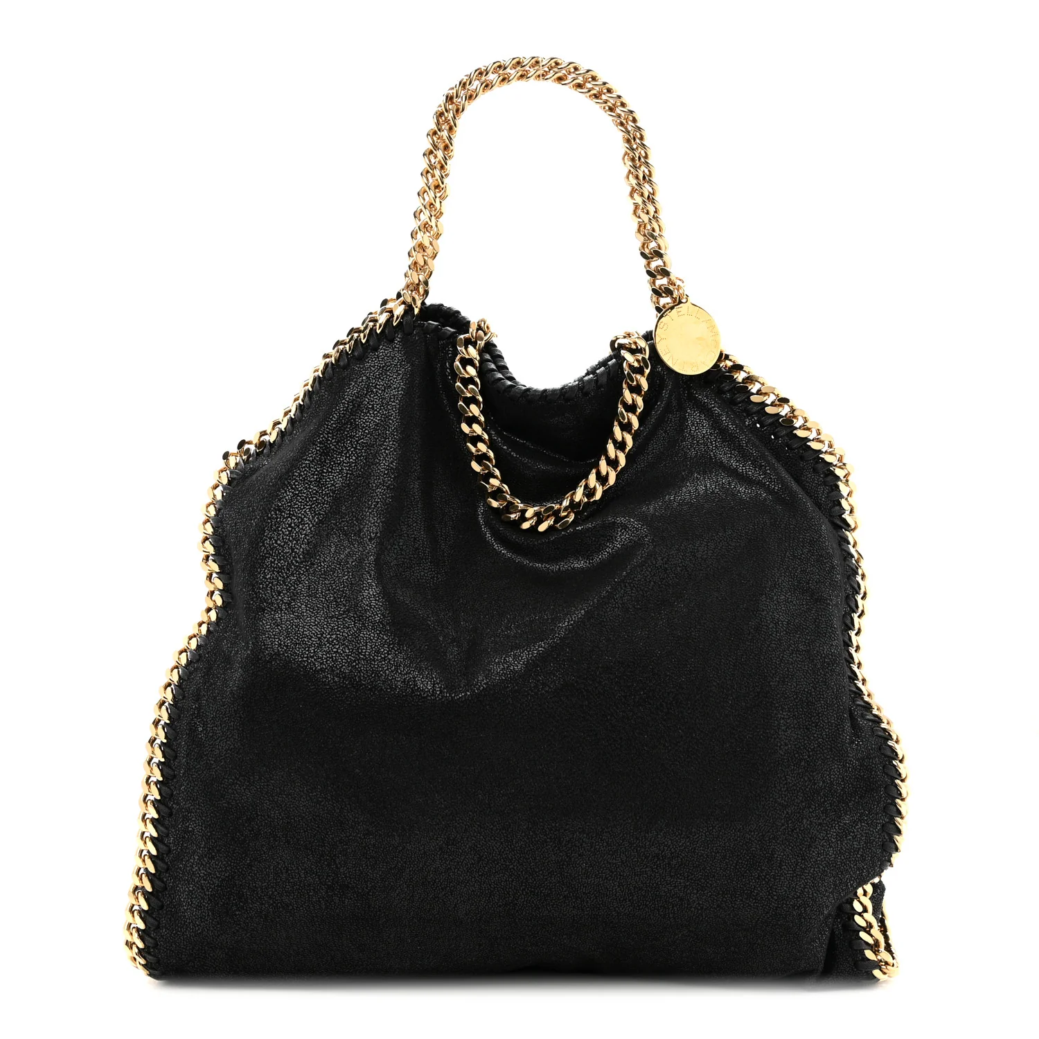 Shaggy Deer Small Falabella Fold Over Tote Black