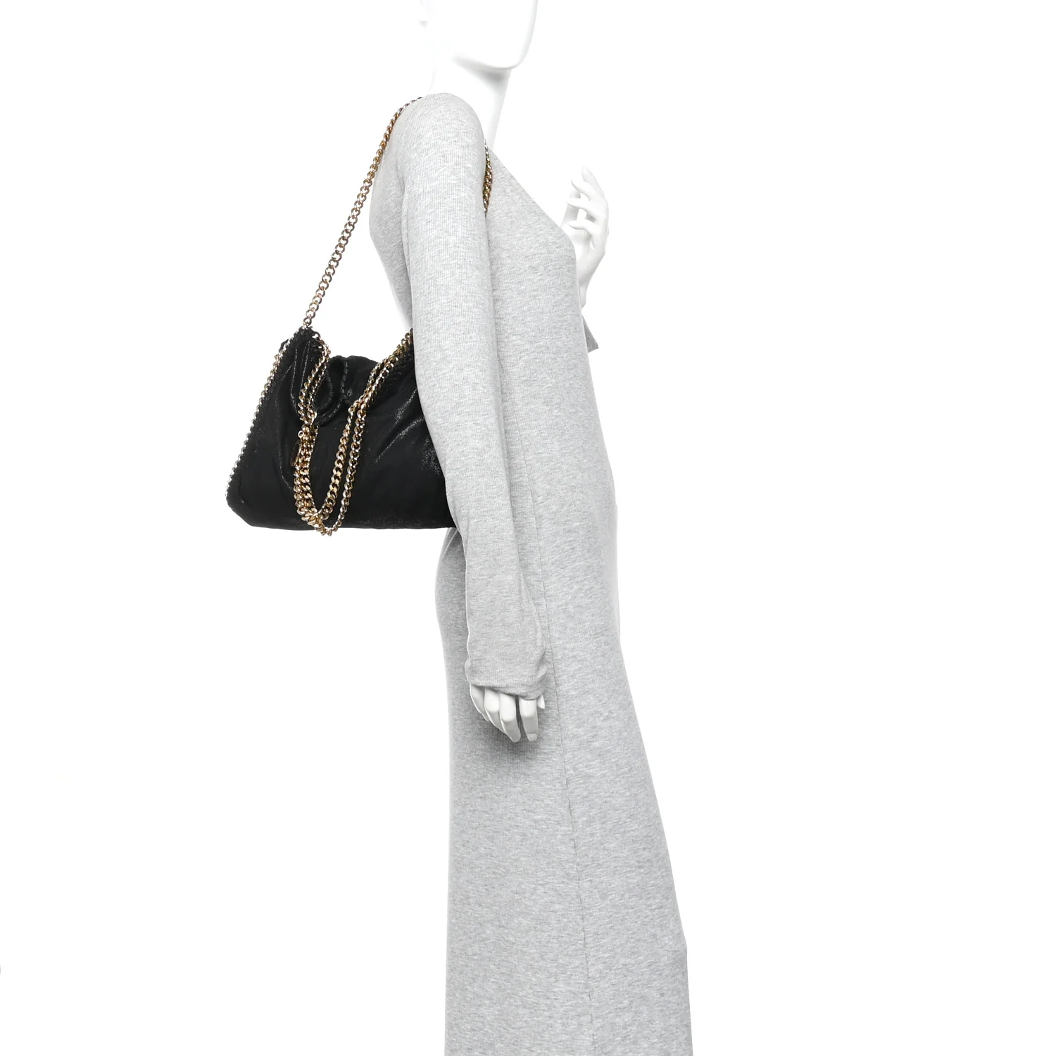Shaggy Deer Small Falabella Fold Over Tote Black - Image 2
