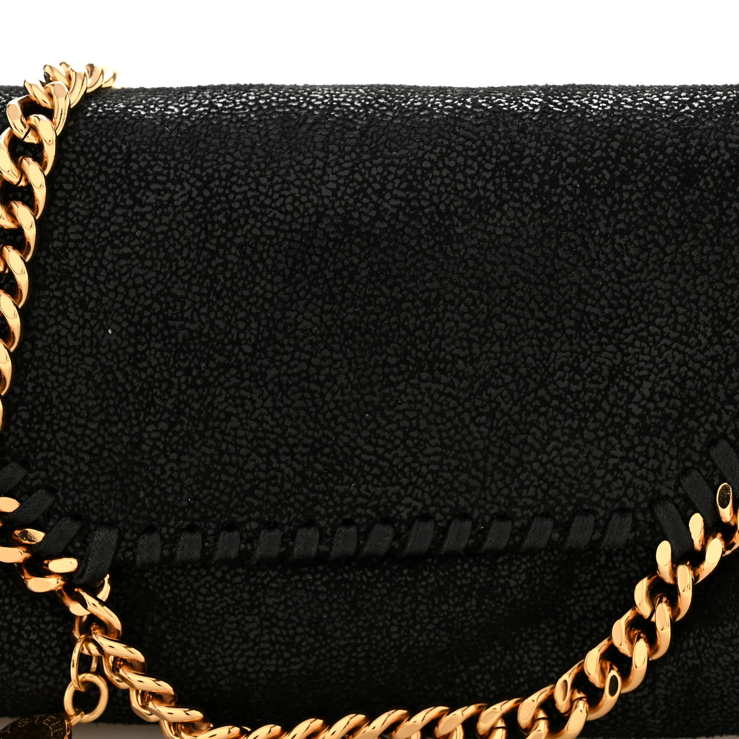 Shaggy Deer Tiny Fold Over Falabella Tote Black - Image 7