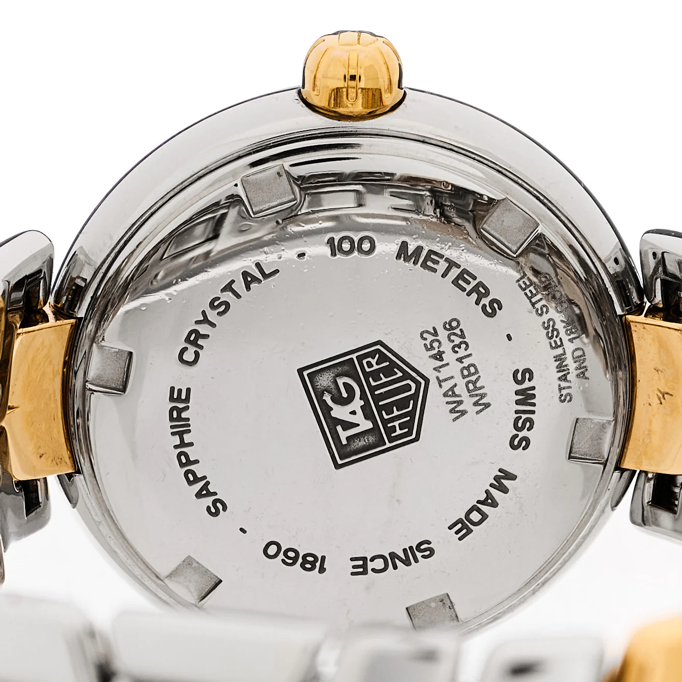 Stainless Steel 18K Yellow Gold 29mm Link Quartz Watch WAT1452 - Image 4