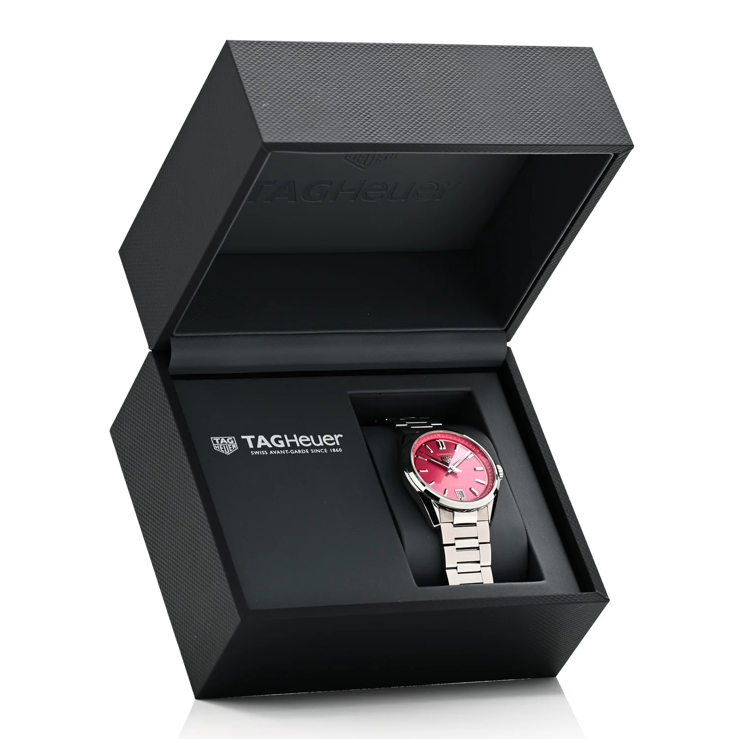 Stainless Steel 36mm Carrera Date Automatic Watch Pink WBN2313 - Image 5