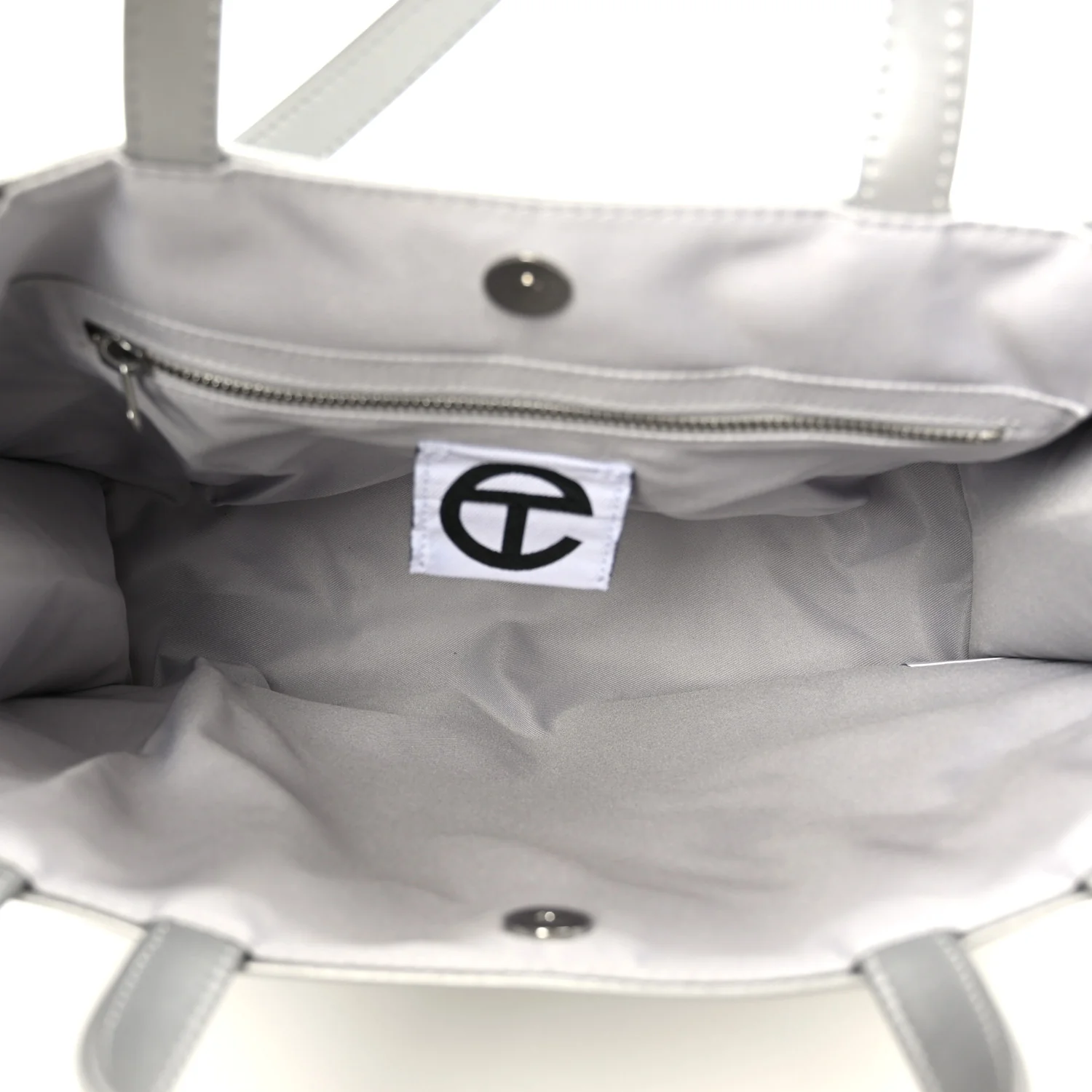 Metallic Vegan Leather Medium Shopping Bag Silver - Image 5