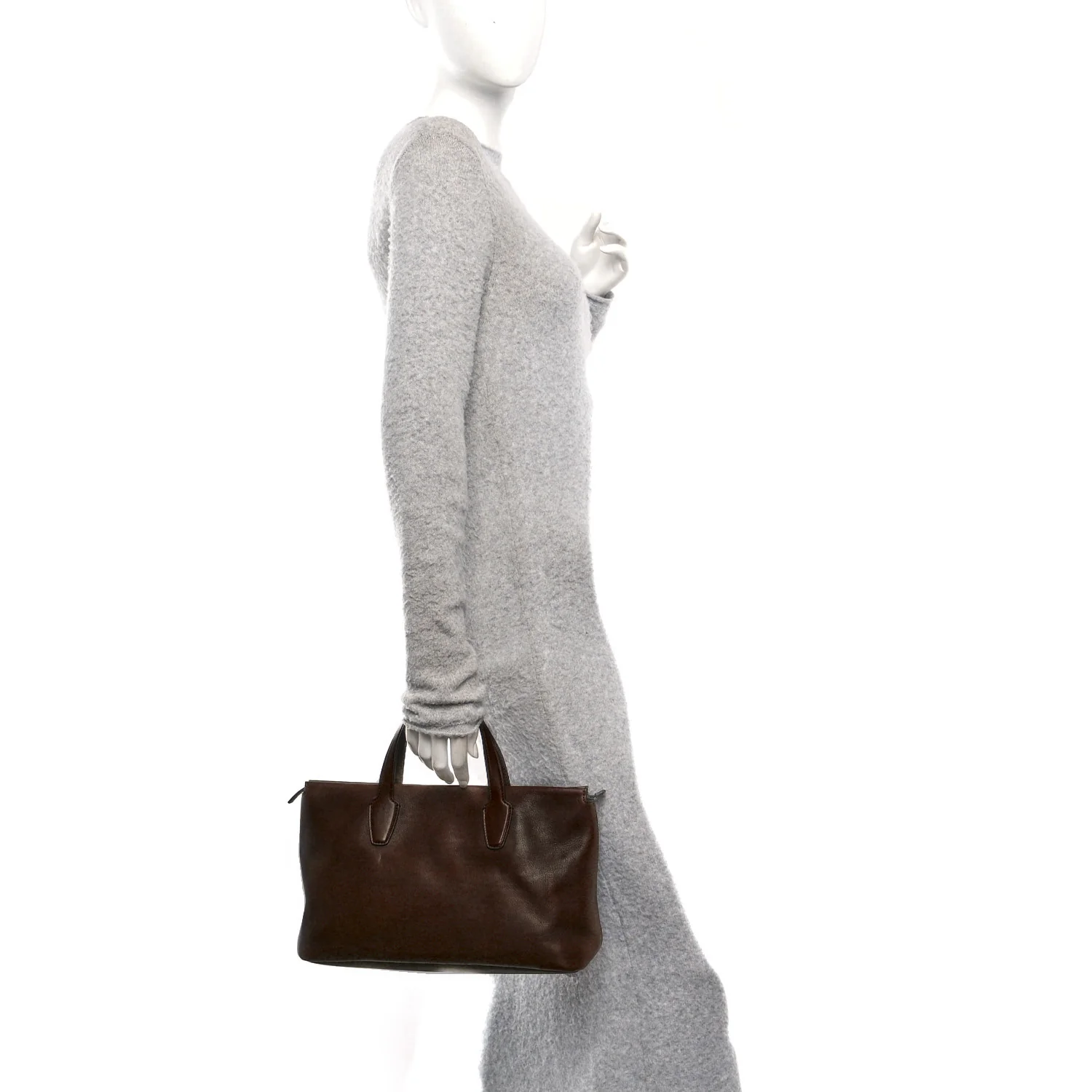 Calfskin Marcel Slouchy Top Handle Bag Deep Brown - Image 2