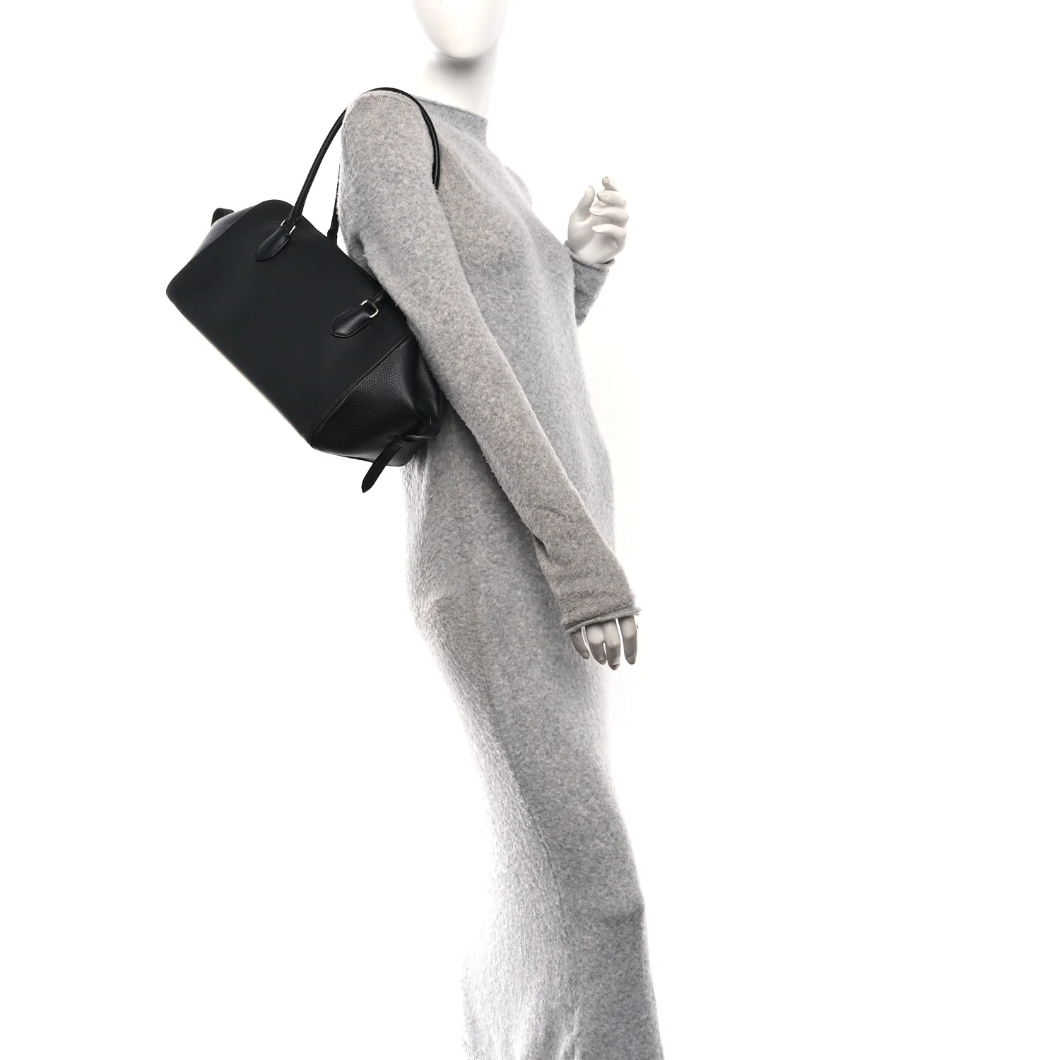 Grained Calfskin East West Bowling Bag Black - Image 2