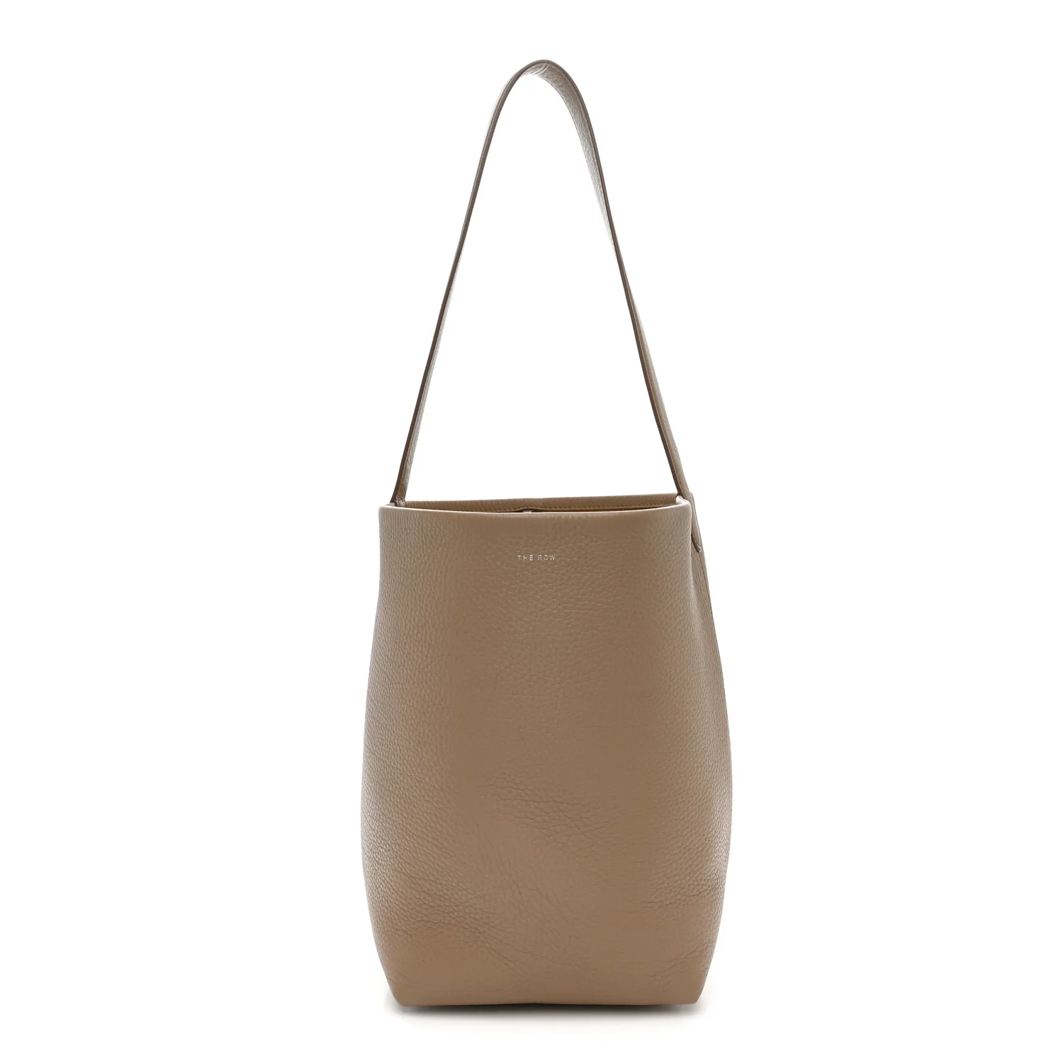 Grained Calfskin Medium N/S Park Tote Dark Taupe