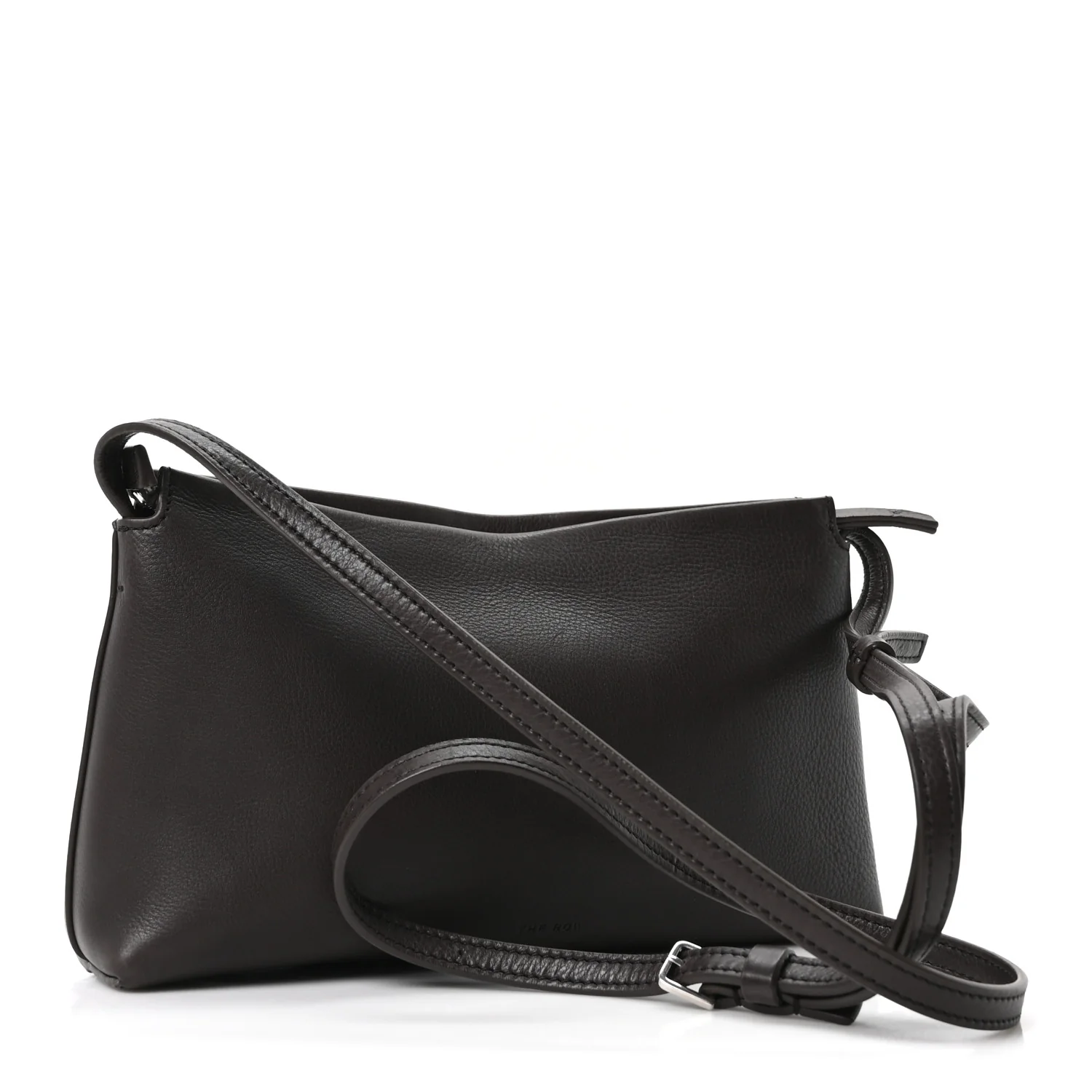Grained Calfskin Rene Crossbody Dark Brown - Image 3