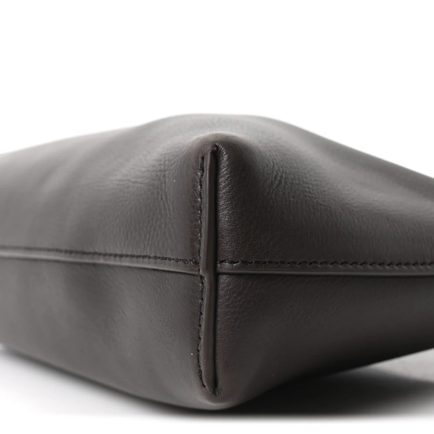 Grained Calfskin Rene Crossbody Dark Brown - Image 9