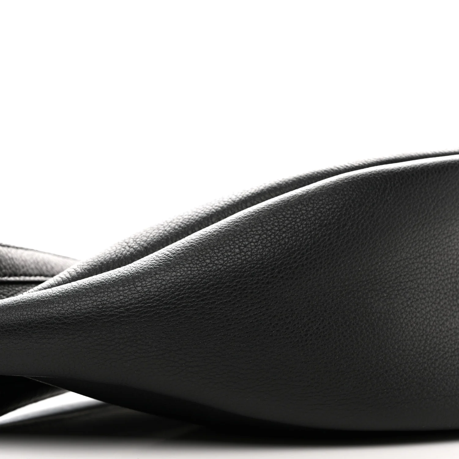 Grained Calfskin Small Slouchy Banana Bag Black - Image 9