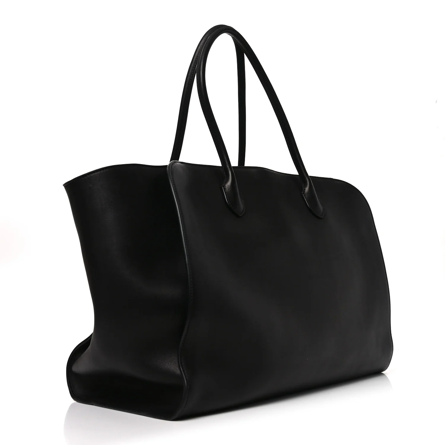 Polished Saddle Calfskin Marlo Tote Bag Black - Image 3