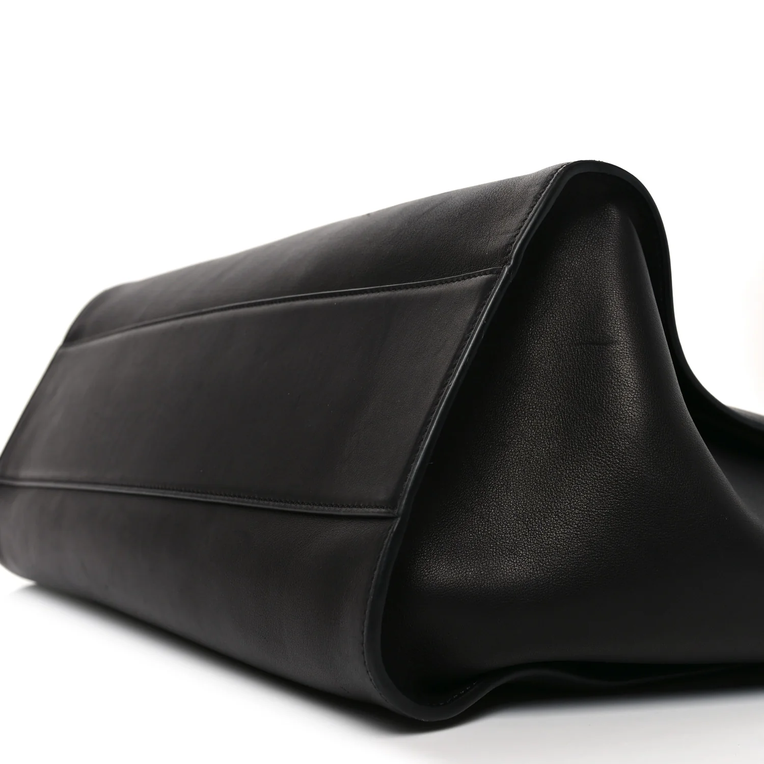 Polished Saddle Calfskin Marlo Tote Bag Black - Image 9
