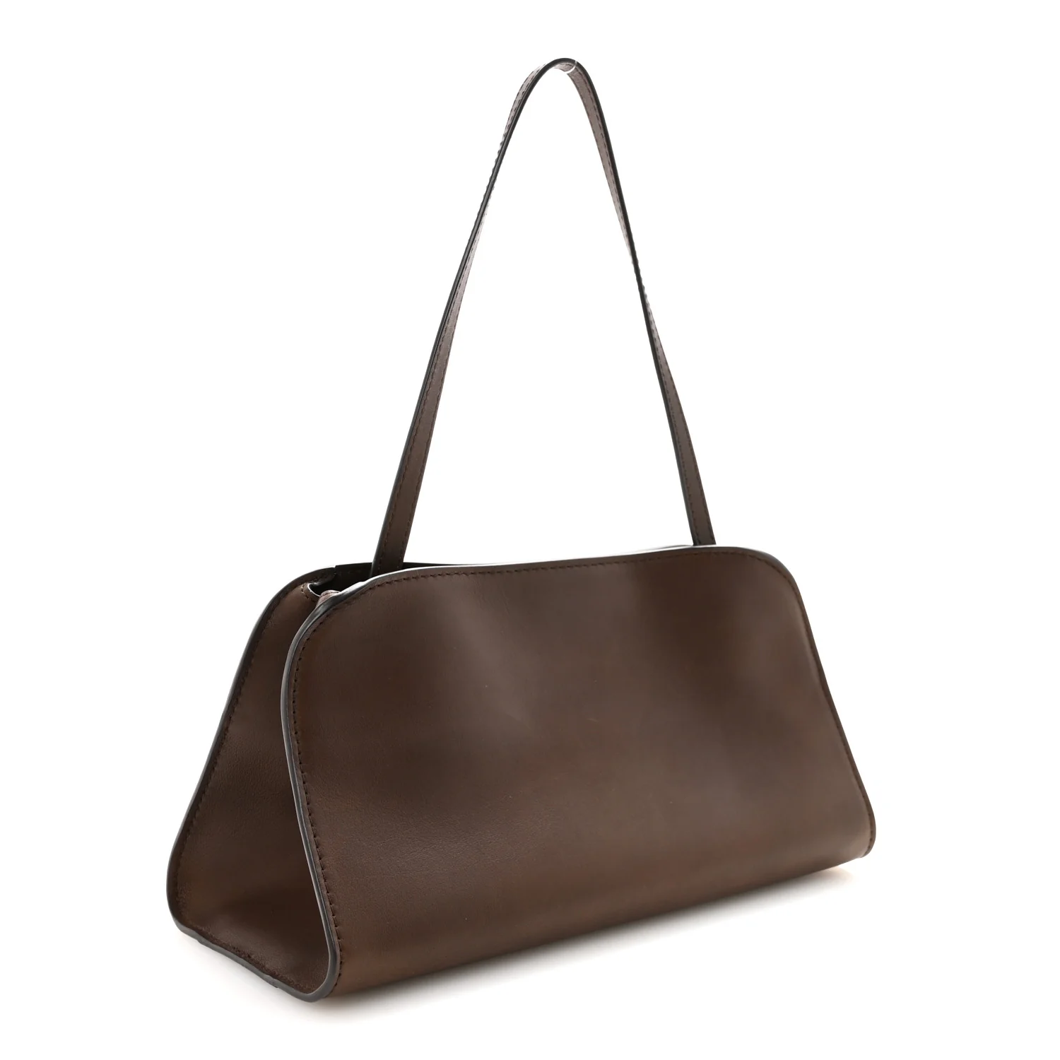 Polished Saddle Calfskin Peggy Clutch Deep Brown - Image 3