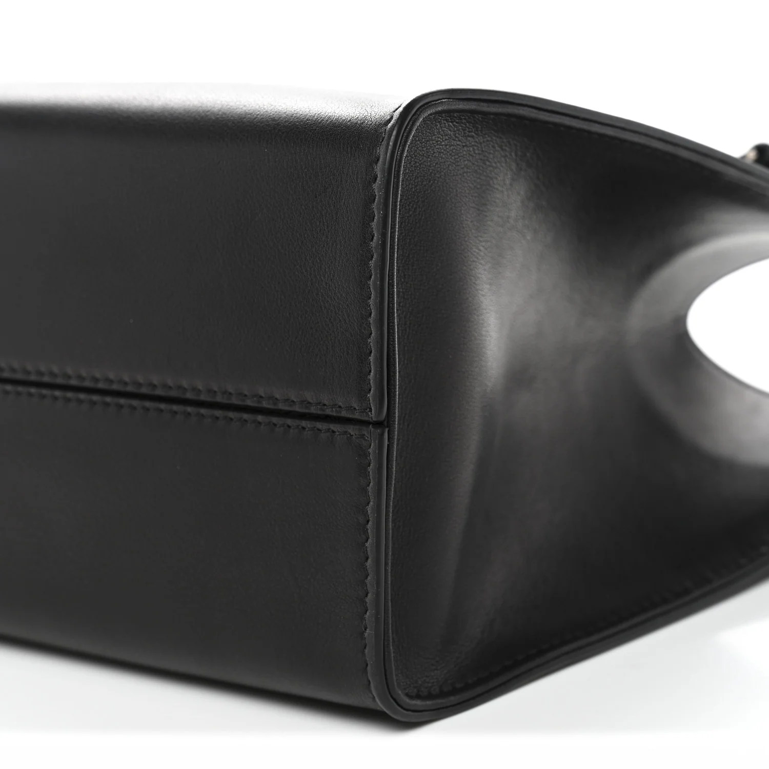 Polished Saddle Calfskin Small Alexia Bag Black - Image 9