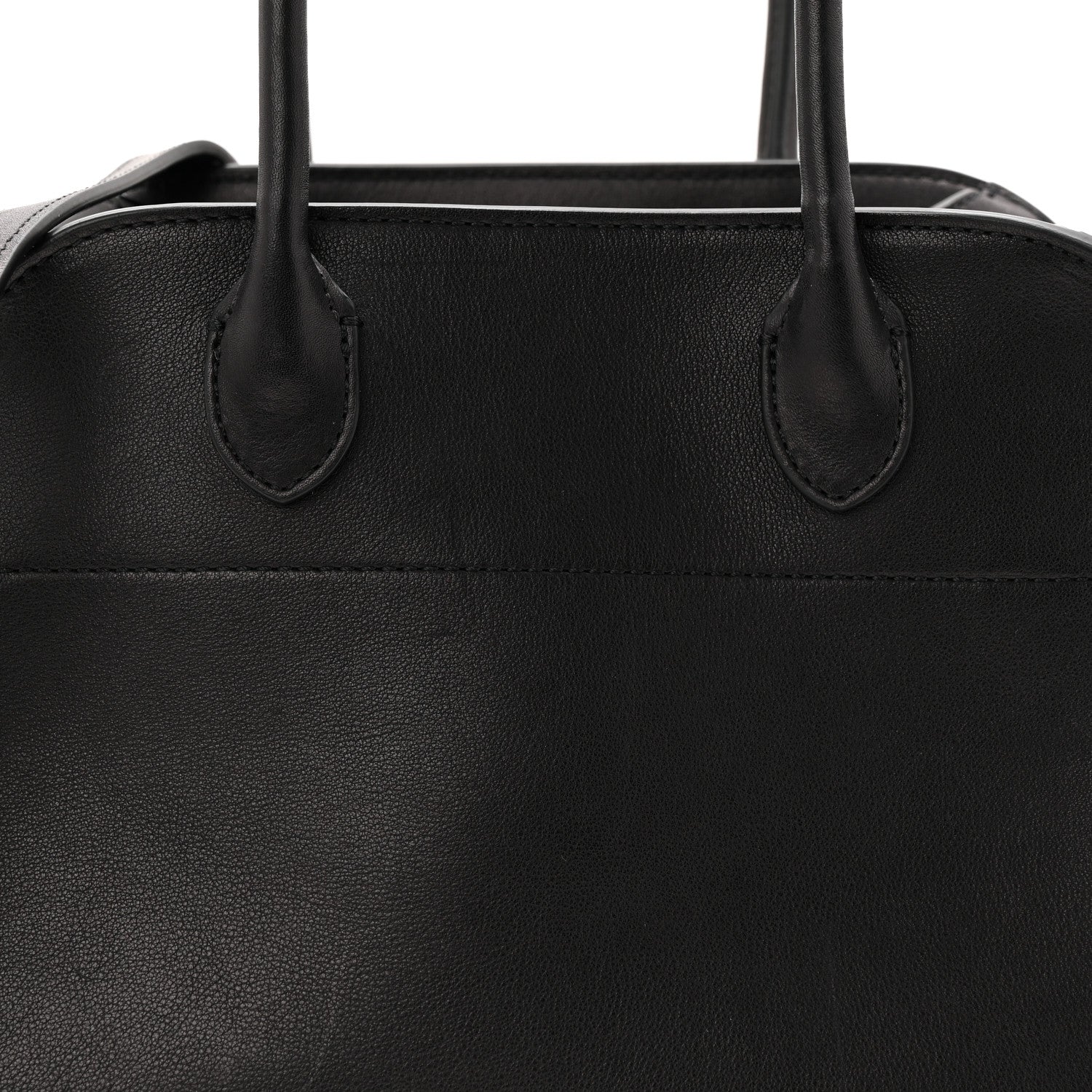 Polished Saddle Calfskin Soft Margaux 10 Bag Black - Image 7