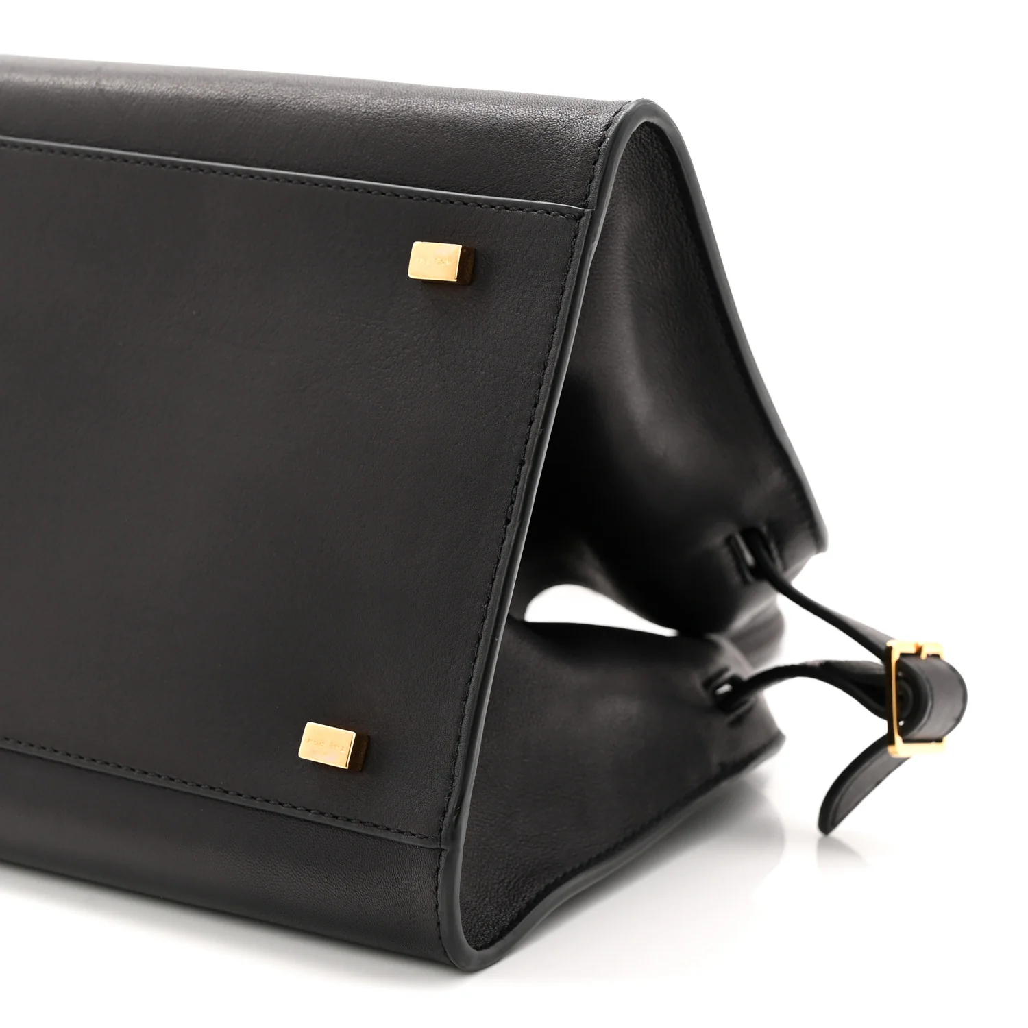 Polished Saddle Calfskin Soft Margaux 10 Bag Black - Image 9