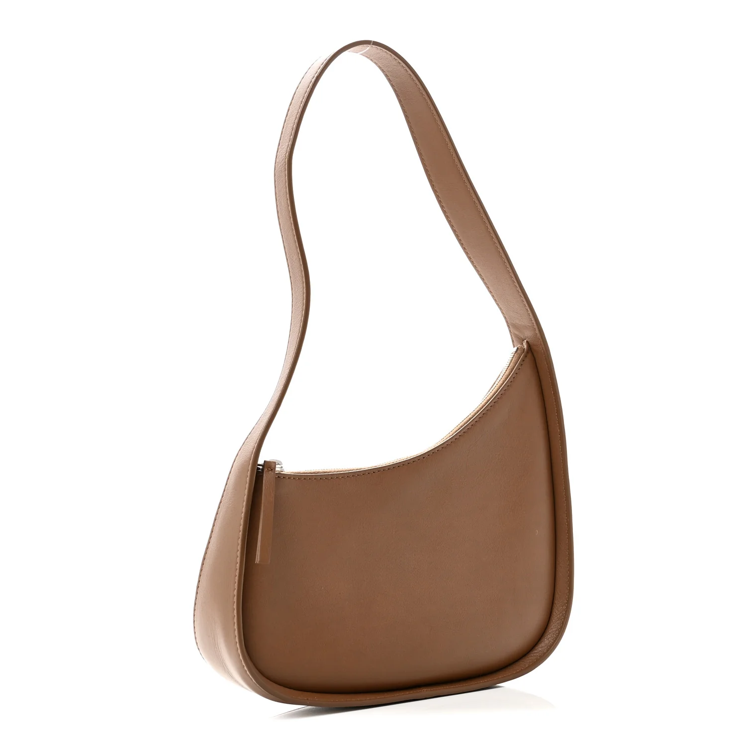 Smooth Calfskin Half Moon Shoulder Bag Chestnut - Image 3
