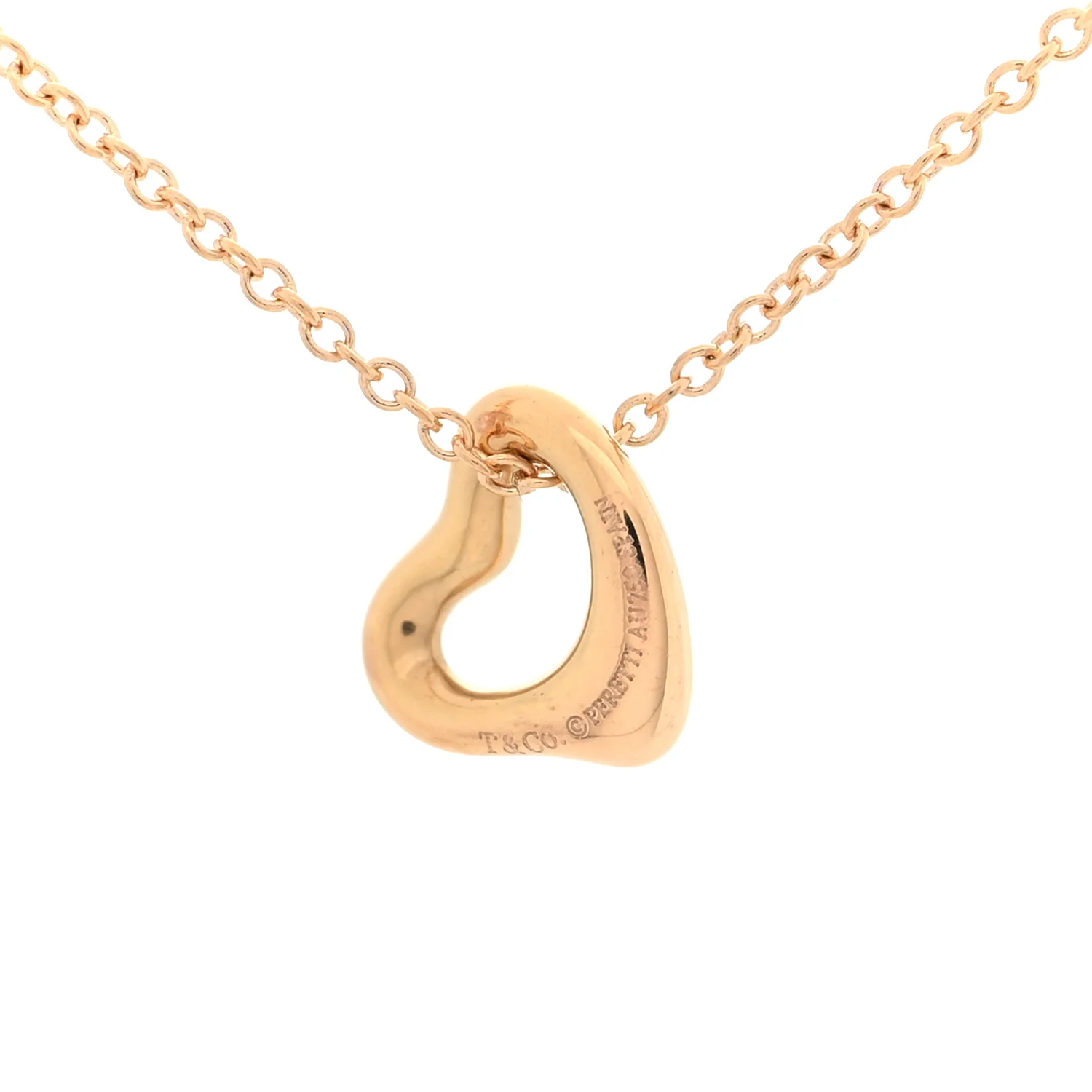 18K Rose Gold 7mm Elsa Peretti Open Heart Pendant Necklace - Image 4