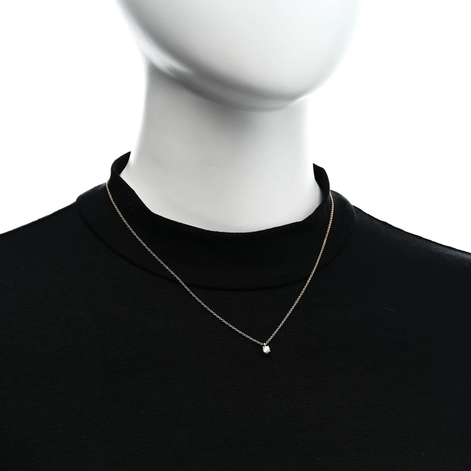 18K Rose Gold Diamond .17ct Solitaire Pendant Necklace - Image 2