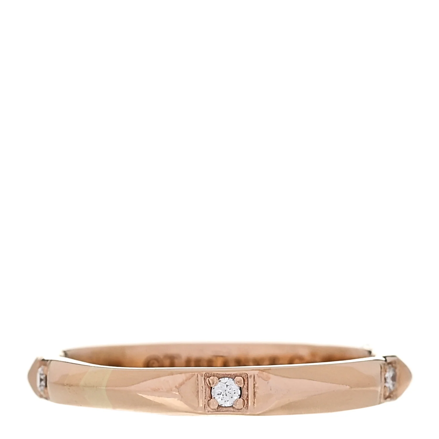 18K Rose Gold Diamond 2.5mm Tiffany True Band Ring 49 5